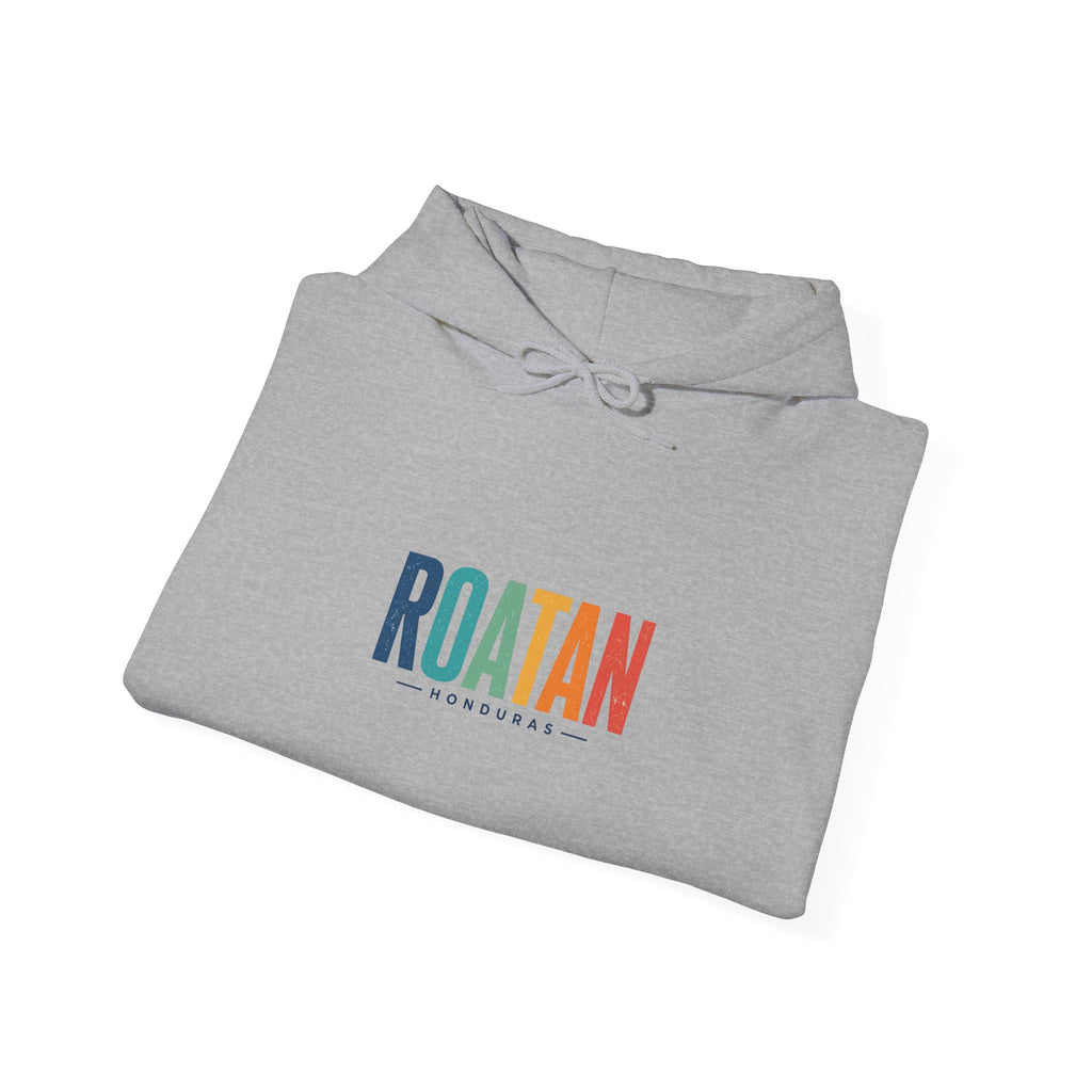 Roatan Colorblock Hoodie — Tropical Island Travel Sweatshirt