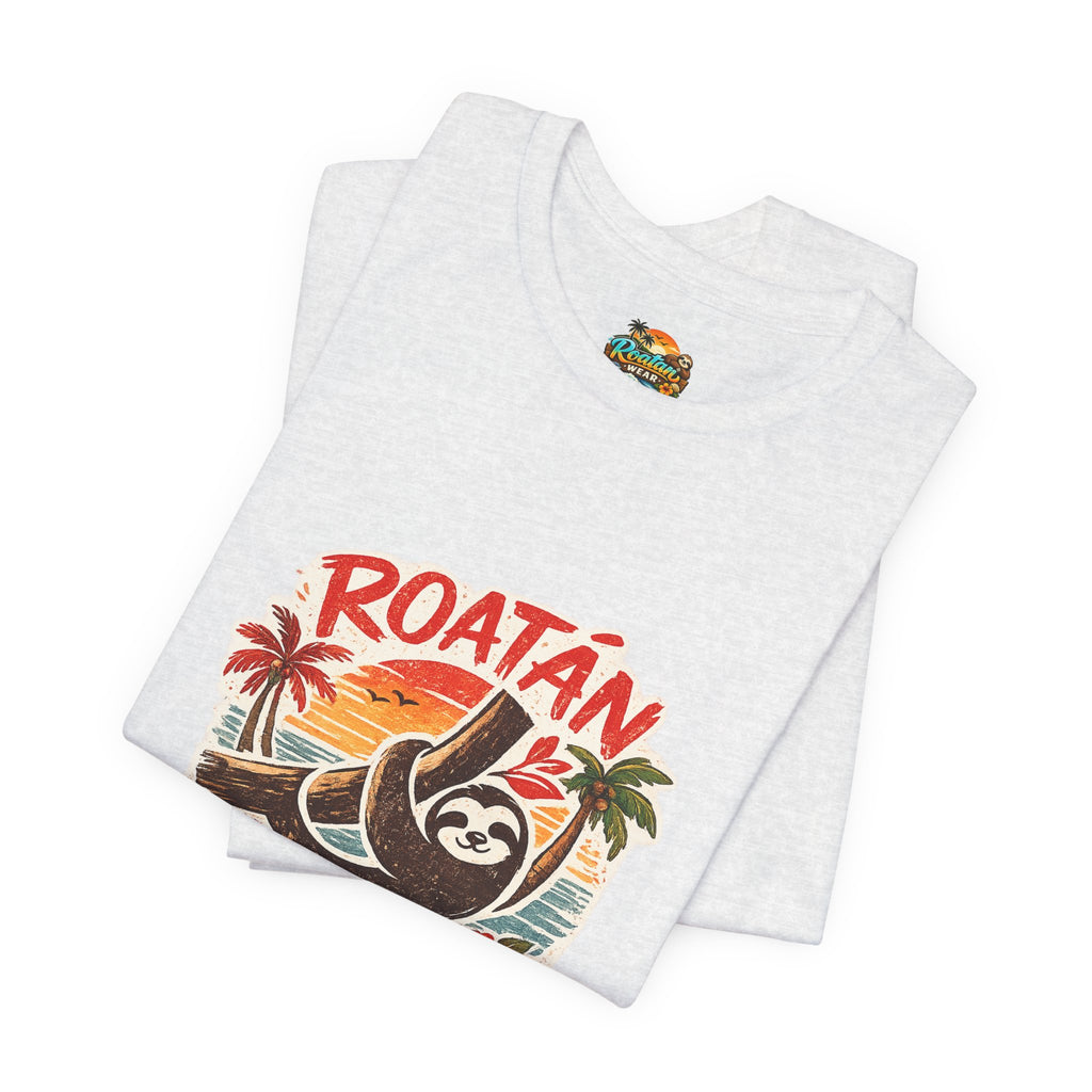 Roatán Beach Vibes Tee — Honduras Sloth Tropical Vacation T-Shirt