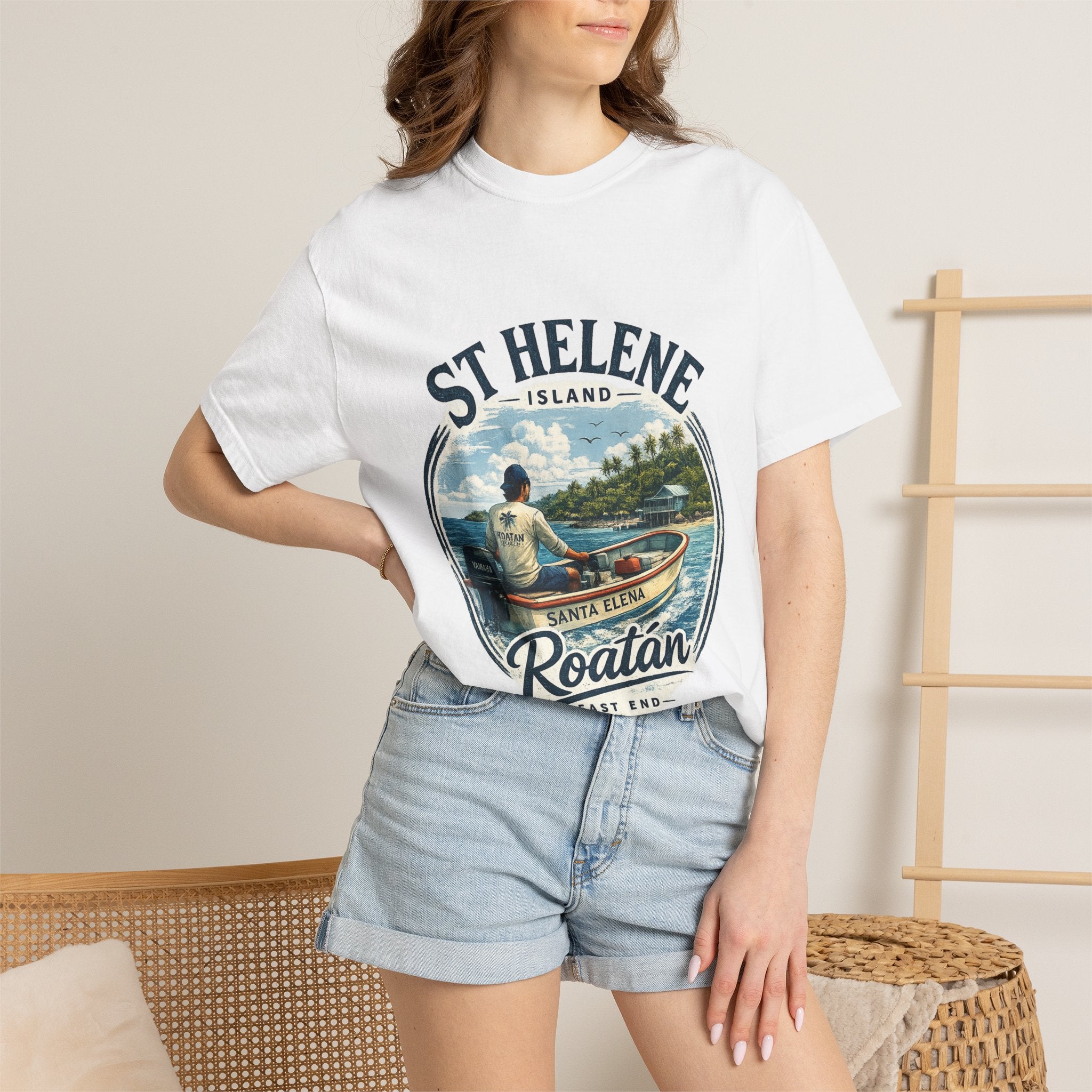 St. Helene Island Roatán Vintage Fishing T-Shirt