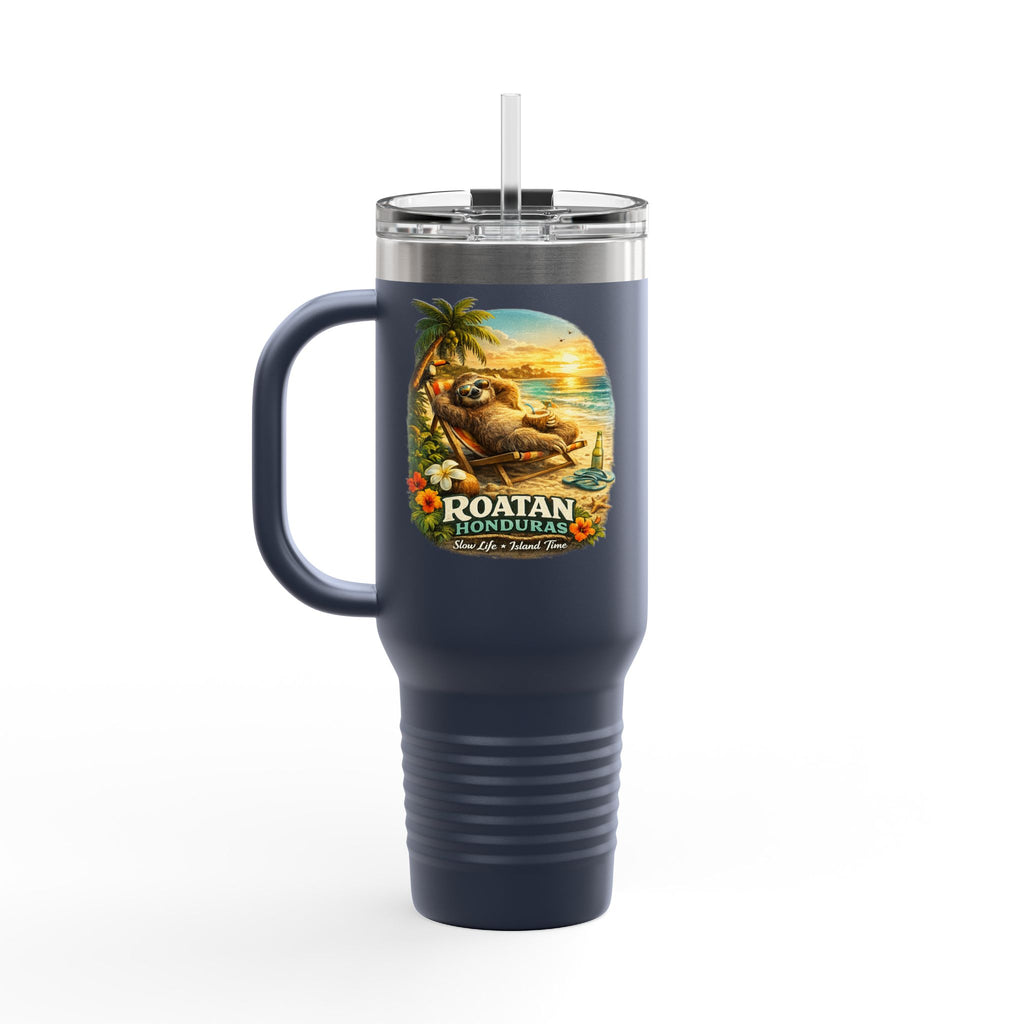 Roatan Honduras Tropical Sloth 40oz Insulated Travel Mug