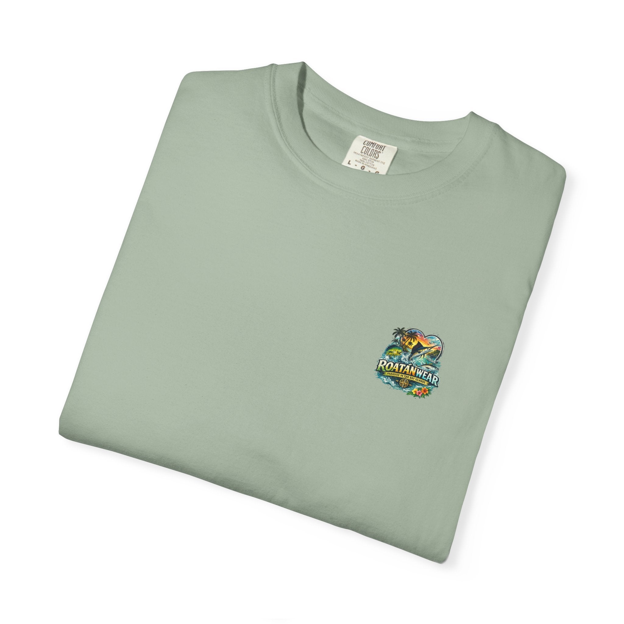 Roatan Beach T-Shirt — Tropical Dolphin Sunset Tee