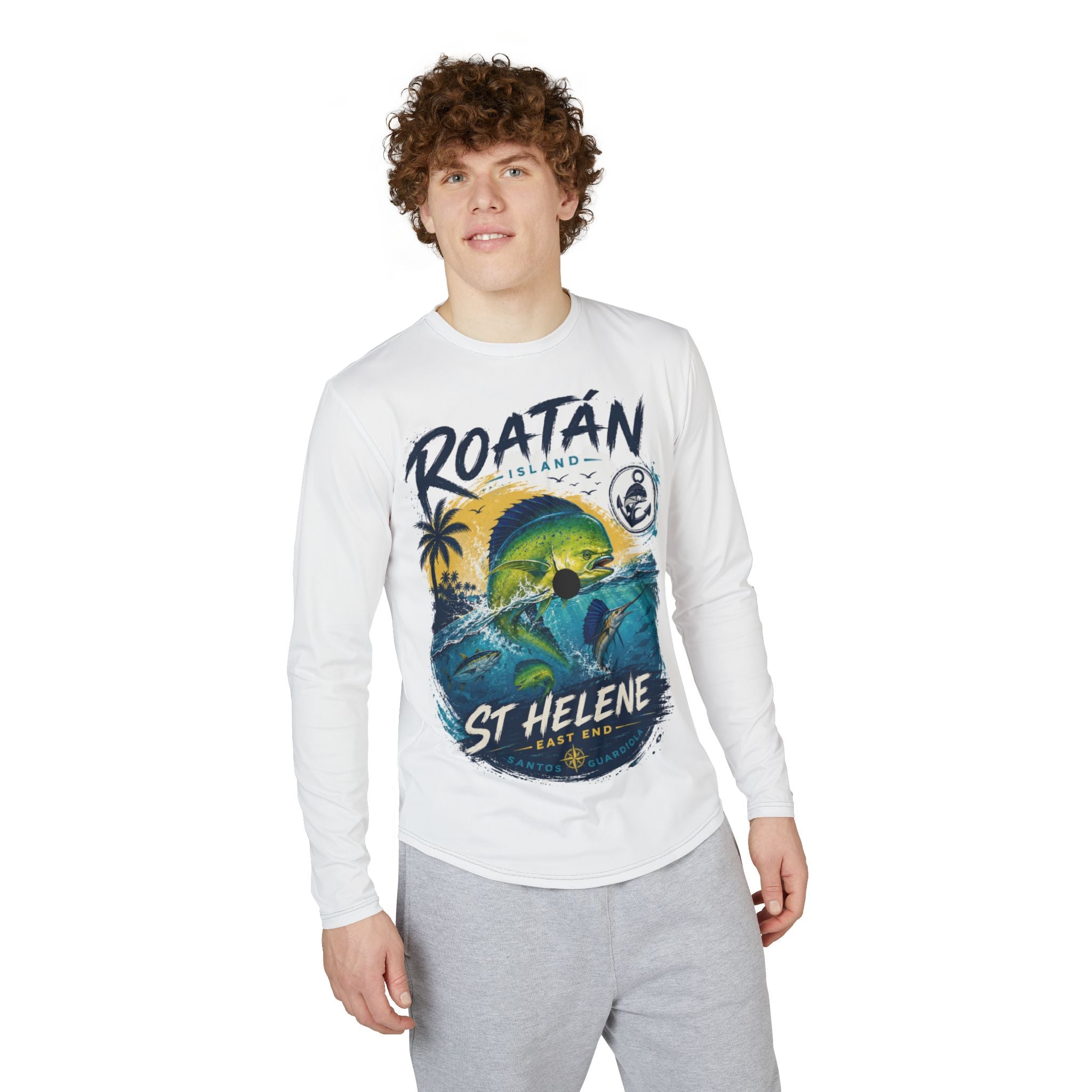 Roatán St Helene Fishing Long Sleeve Shirt — UV Protection Beach Tee