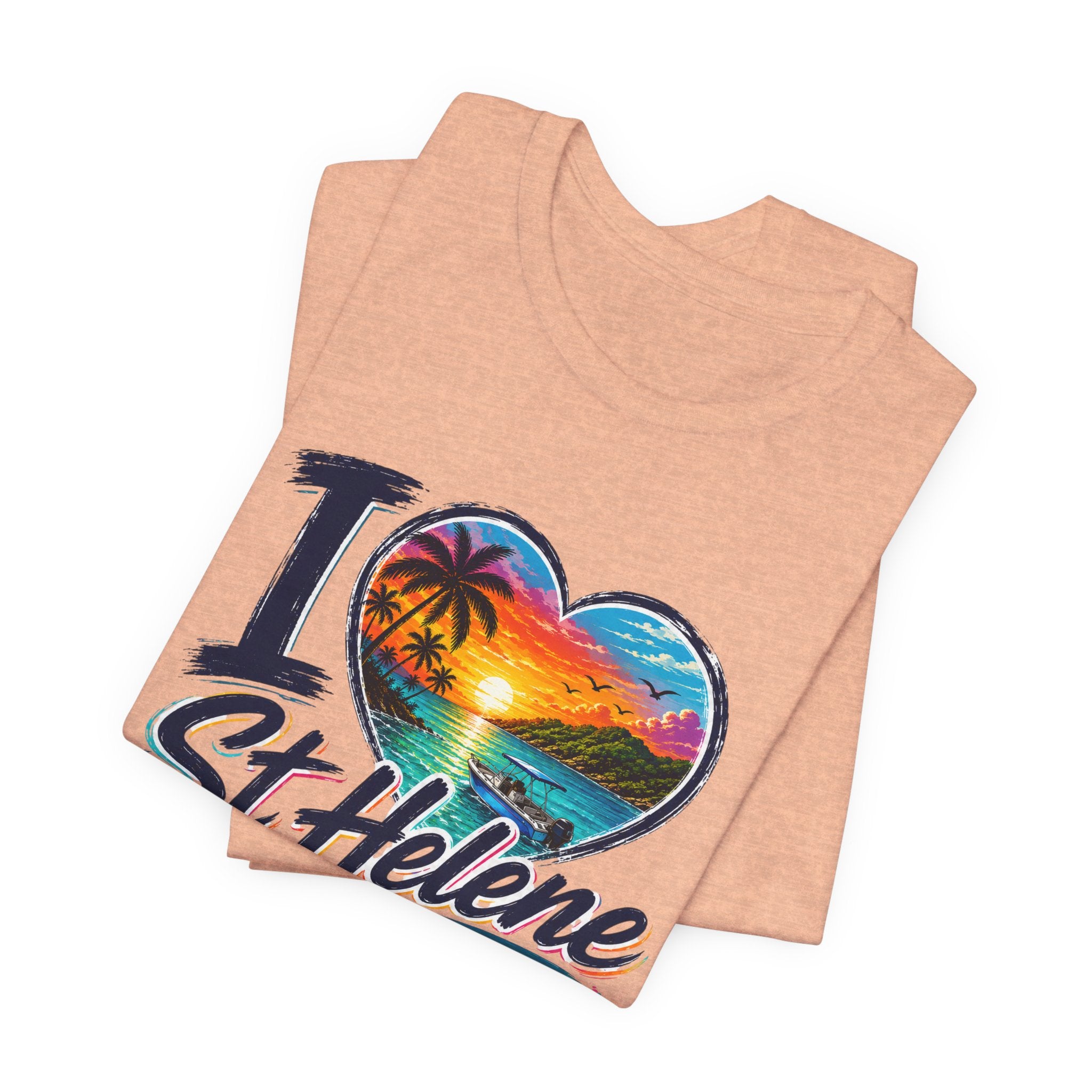 I  St Helene Sunset Beach T-Shirt — East End Roatán Vacation Tee