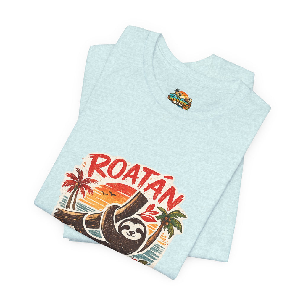Roatán Beach Vibes Tee — Honduras Sloth Tropical Vacation T-Shirt