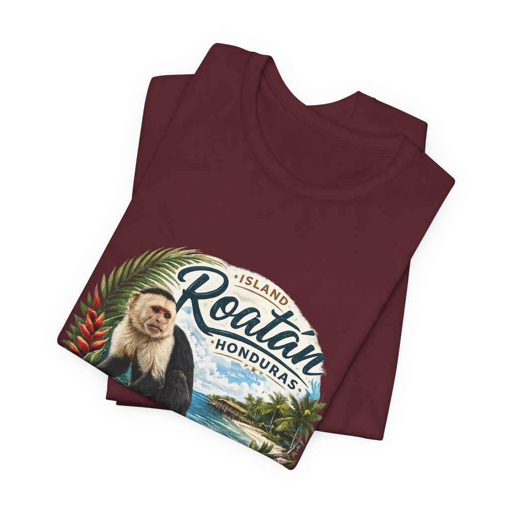 Roatán Honduras Vacation T‑Shirt — Tropical Island Monkey Souvenir