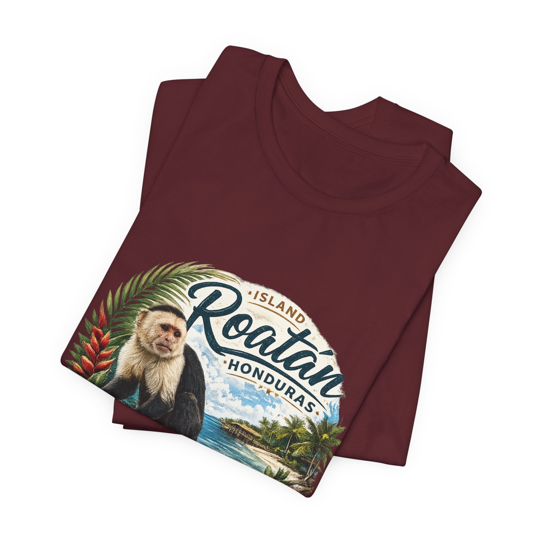 Roatán Honduras Vacation T‑Shirt — Tropical Island Monkey Souvenir