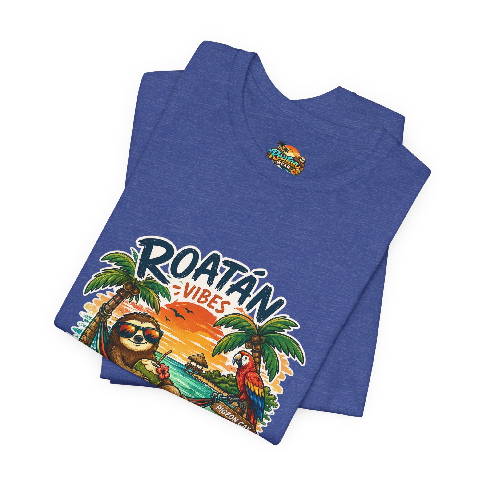 Roatán Vibes Honduras T-Shirt — Tropical Sloth Beach Vacation Tee