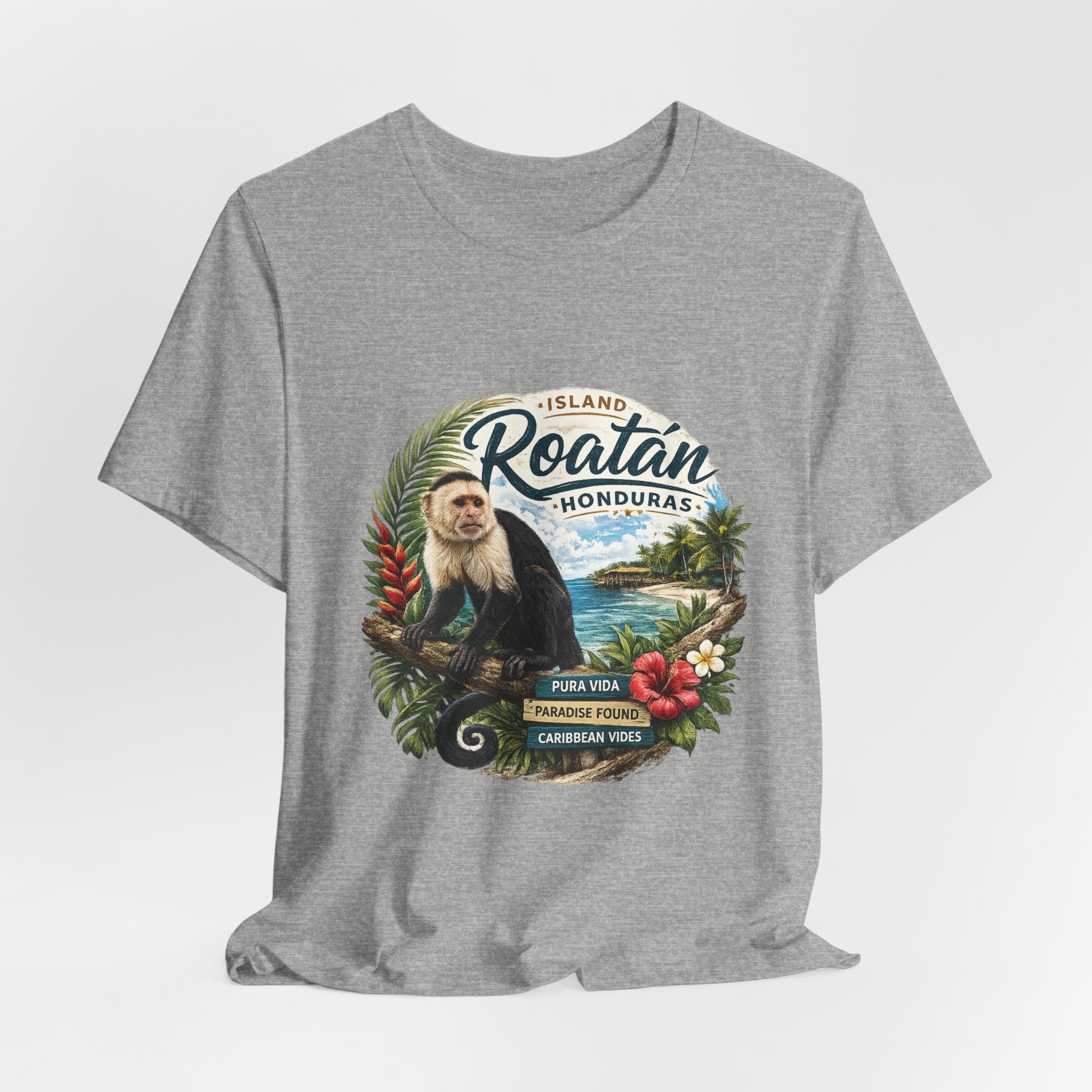 Roatán Honduras Vacation T‑Shirt — Tropical Island Monkey Souvenir