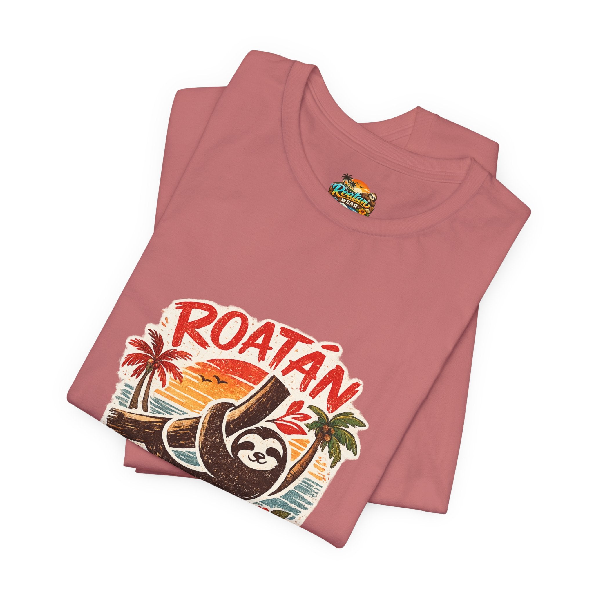 Roatán Beach Vibes Tee — Honduras Sloth Tropical Vacation T-Shirt