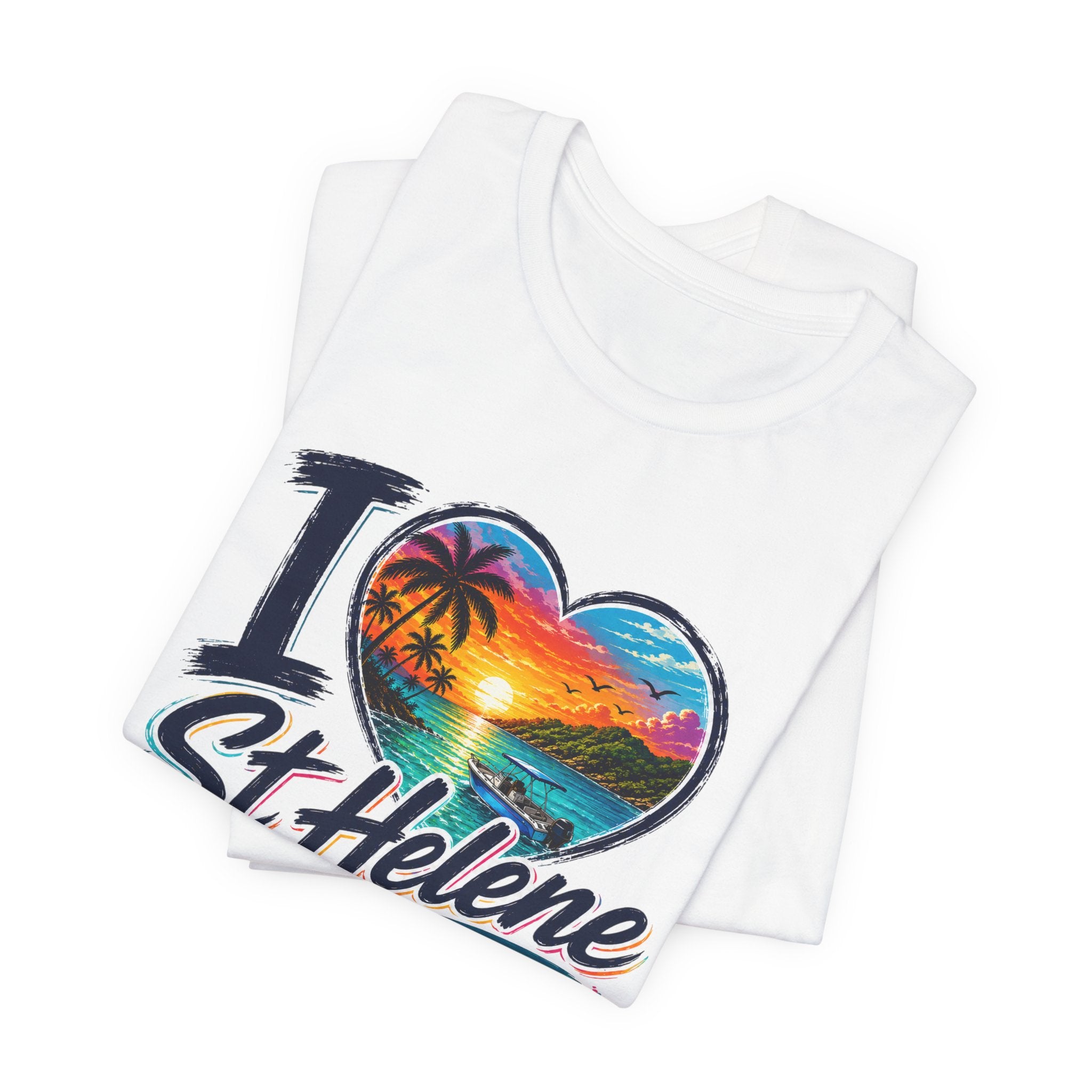 I  St Helene Sunset Beach T-Shirt — East End Roatán Vacation Tee