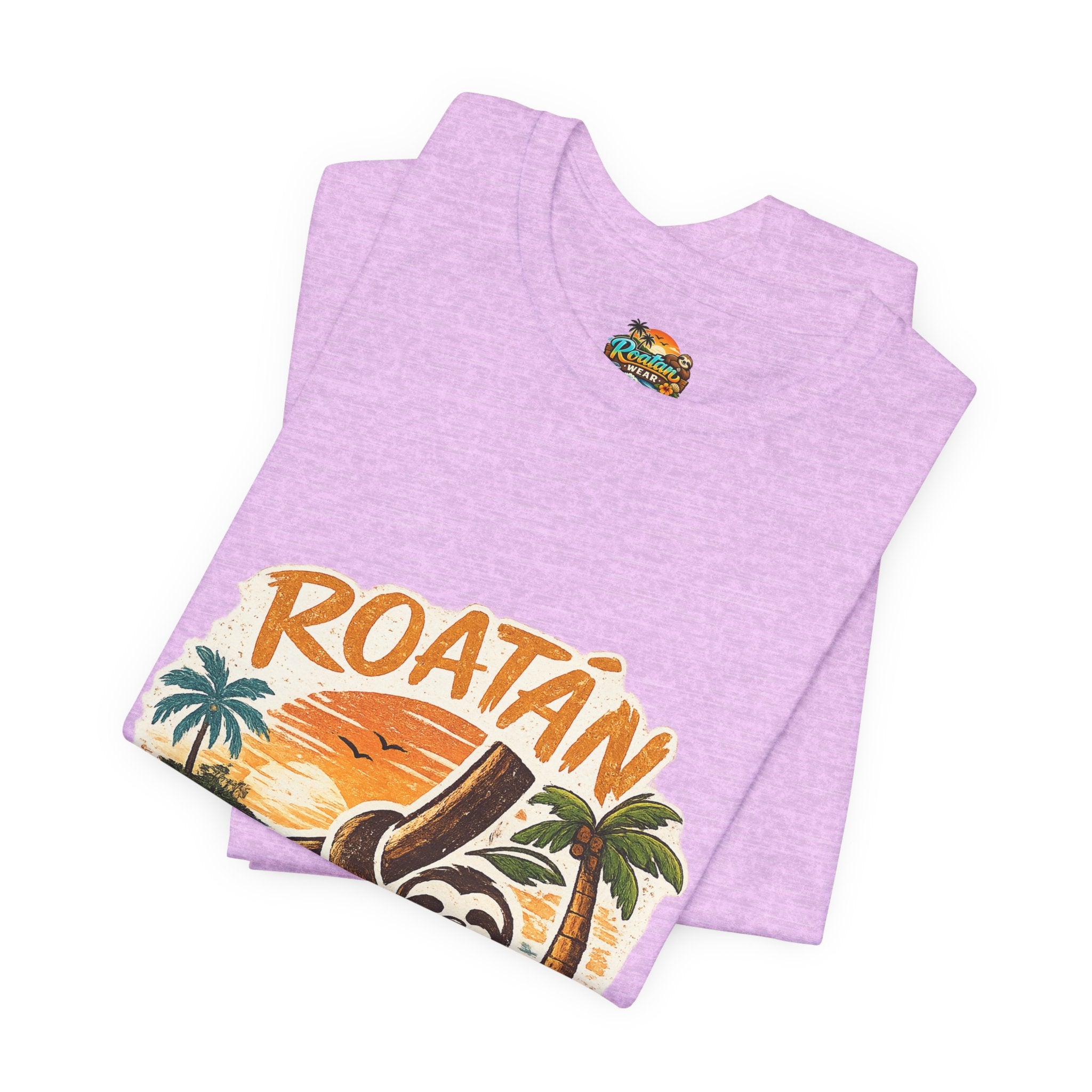 Roatán Island Escape T‑Shirt — Tropical Sloth Vacation Tee