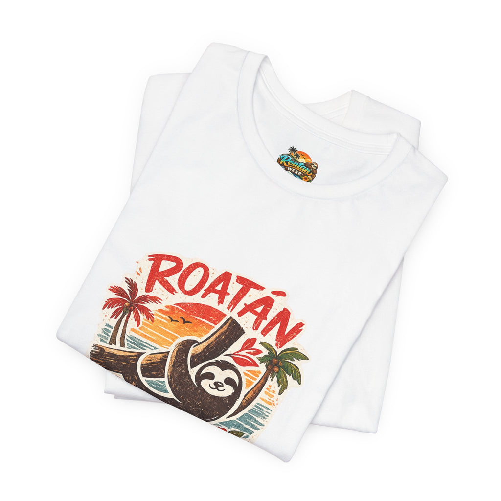 Roatán Beach Vibes Tee — Honduras Sloth Tropical Vacation T-Shirt