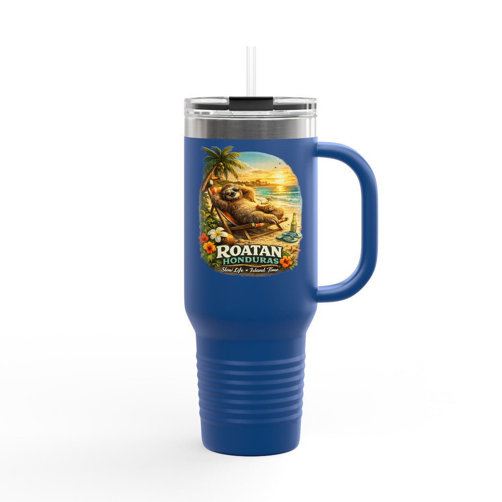 Roatan Honduras Tropical Sloth 40oz Insulated Travel Mug