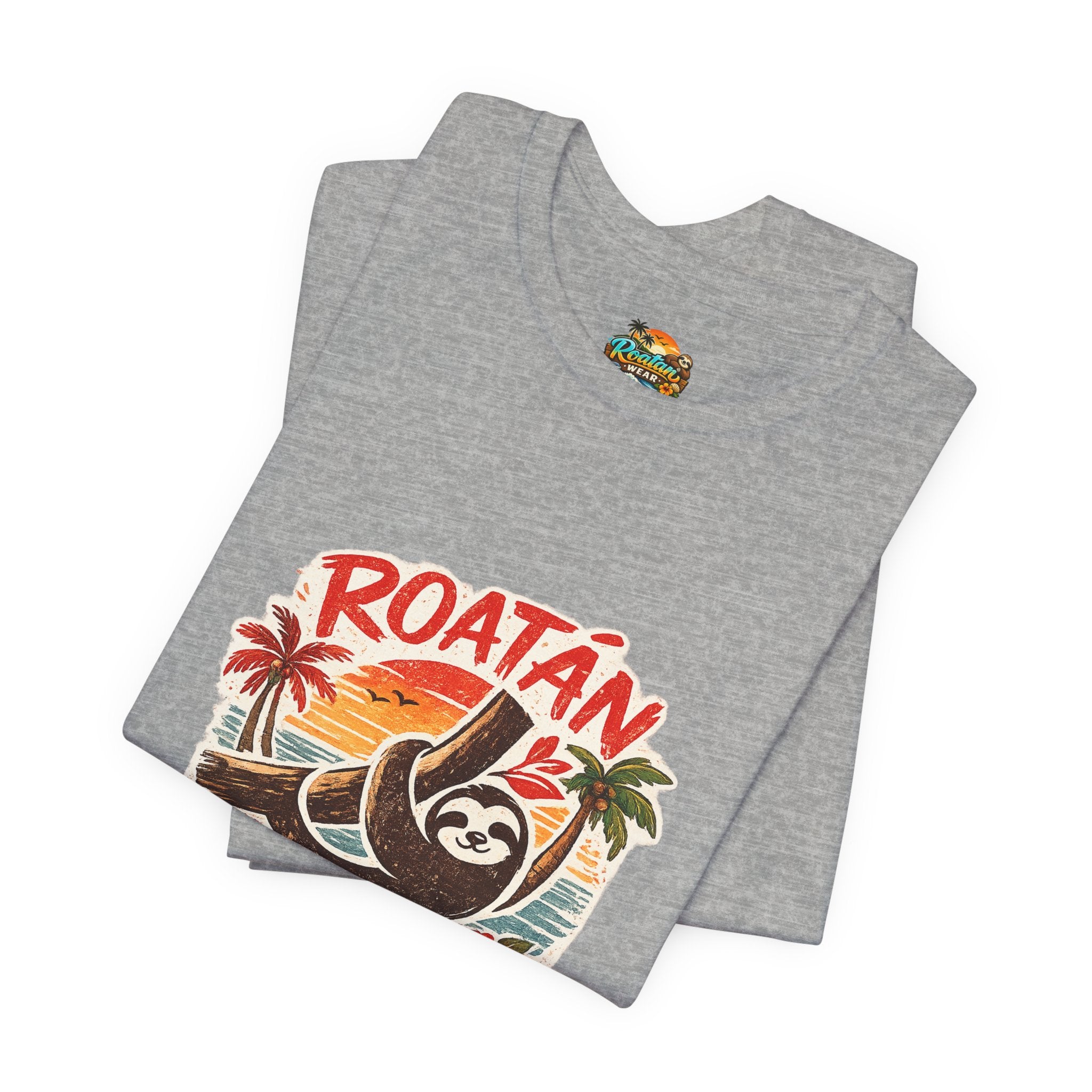Roatán Beach Vibes Tee — Honduras Sloth Tropical Vacation T-Shirt
