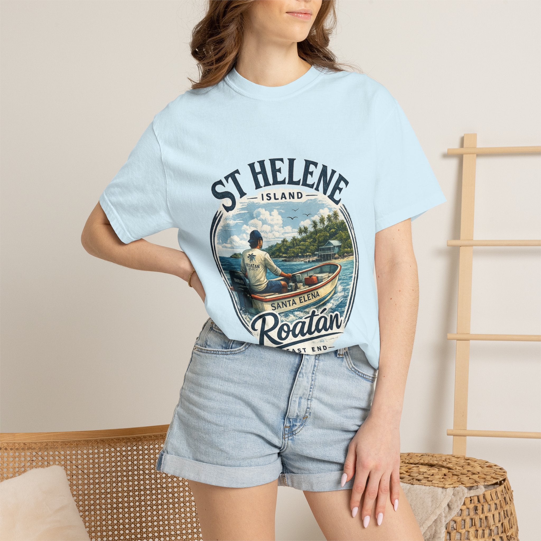 St. Helene Island Roatán Vintage Fishing T-Shirt
