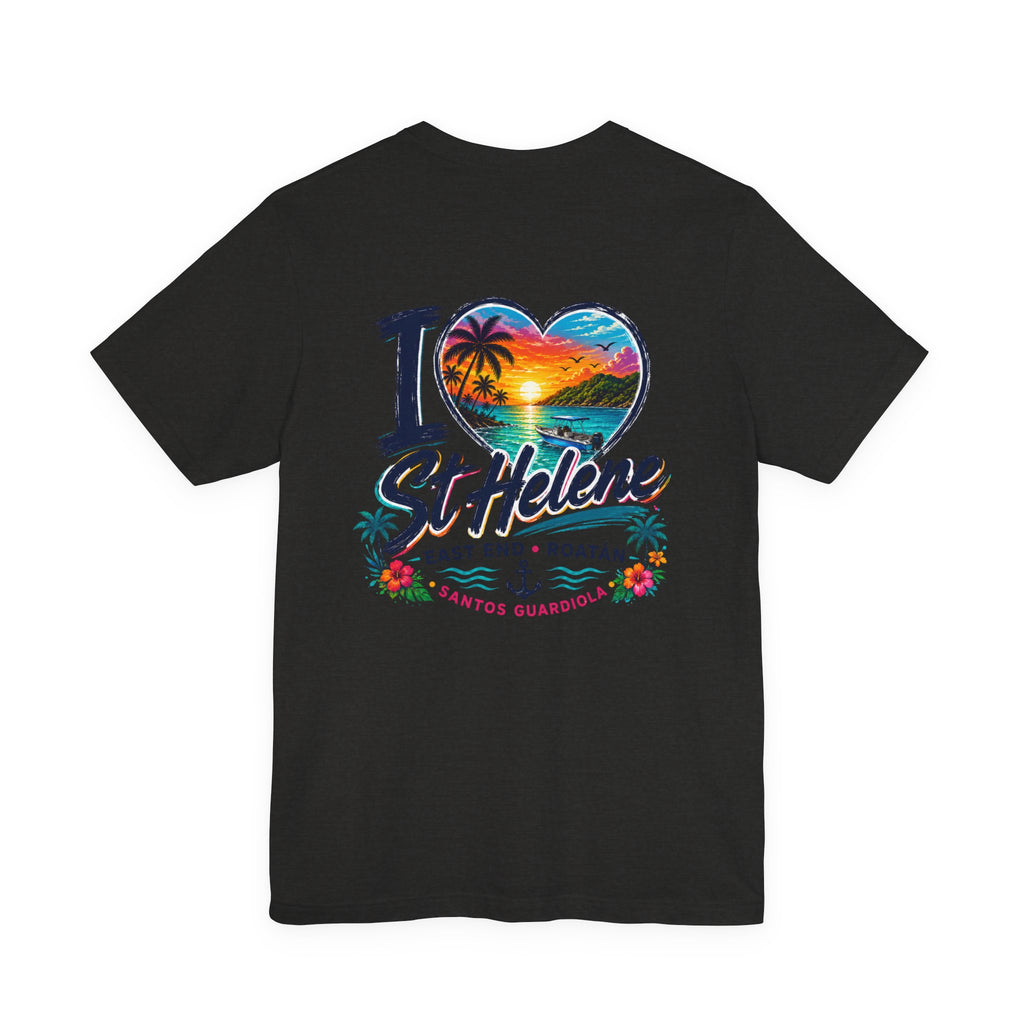 I  St Helene Sunset Beach T-Shirt — East End Roatán Vacation Tee