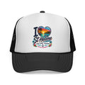 I Heart St. Helene Trucker Cap — Tropical Beach Sunset Hat
