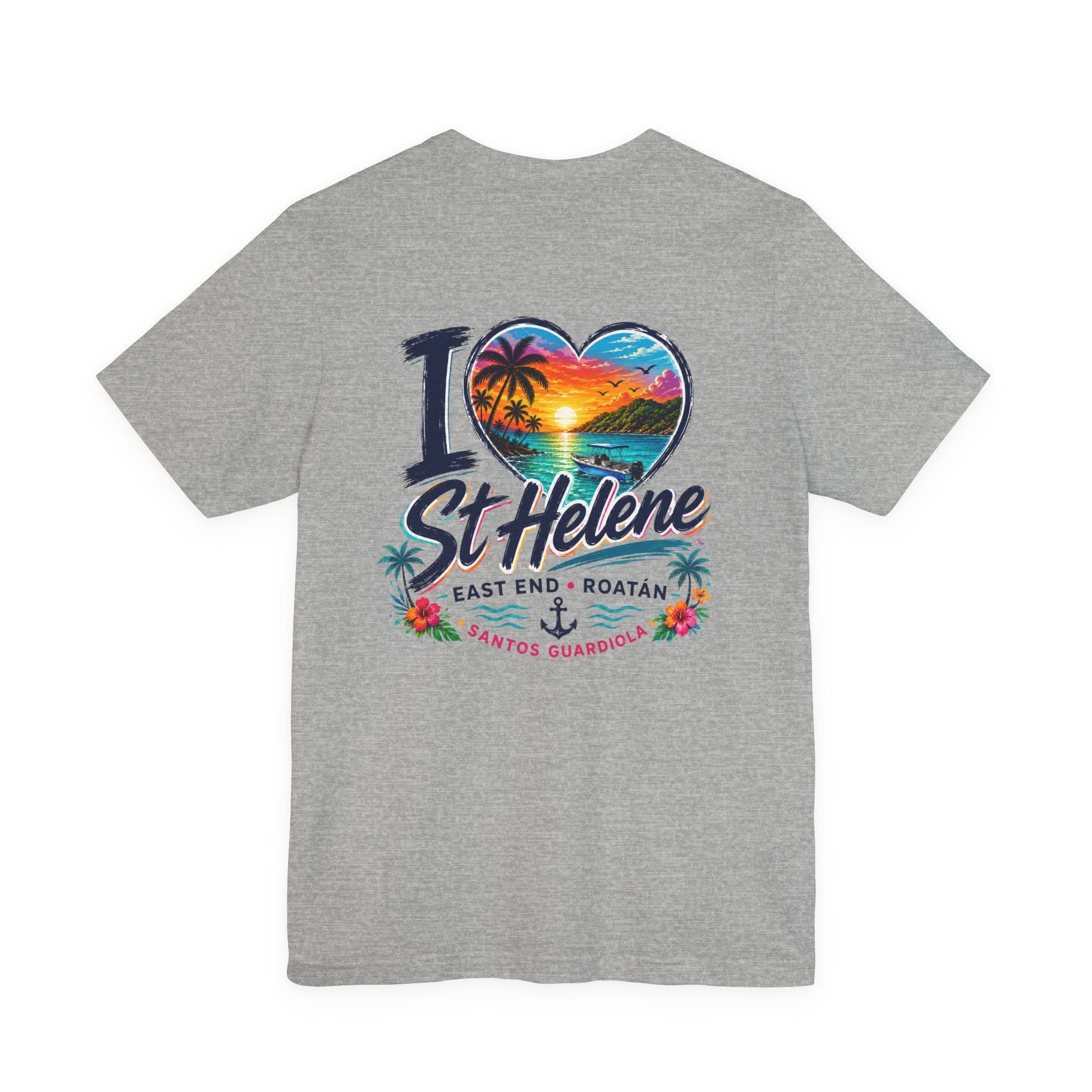 I  St Helene Sunset Beach T-Shirt — East End Roatán Vacation Tee