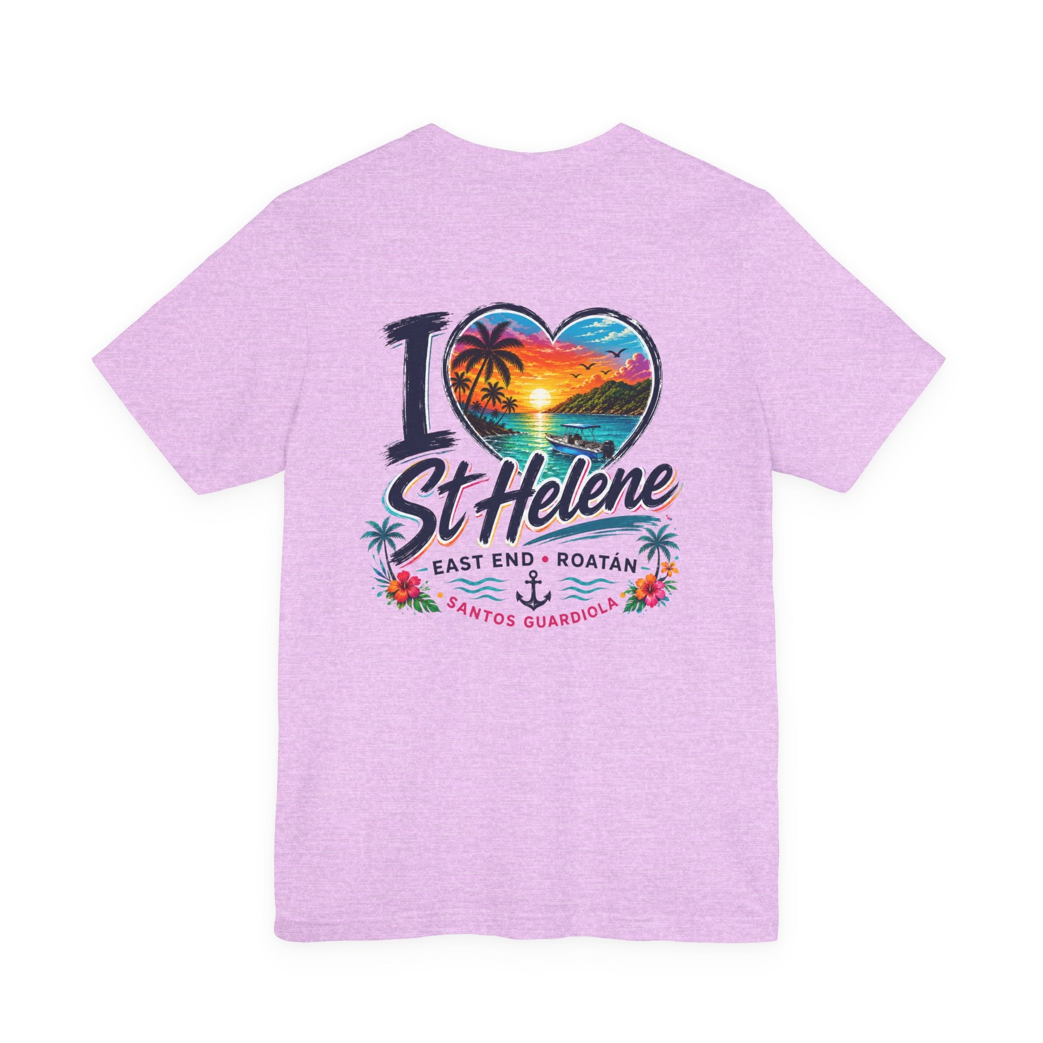 I  St Helene Sunset Beach T-Shirt — East End Roatán Vacation Tee