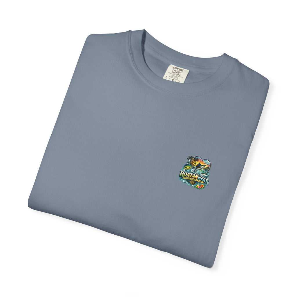 Roatan Beach T-Shirt — Tropical Dolphin Sunset Tee