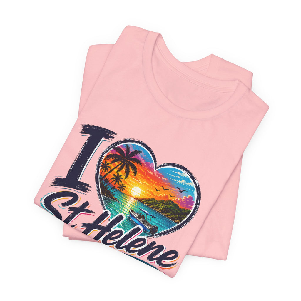 I  St Helene Sunset Beach T-Shirt — East End Roatán Vacation Tee