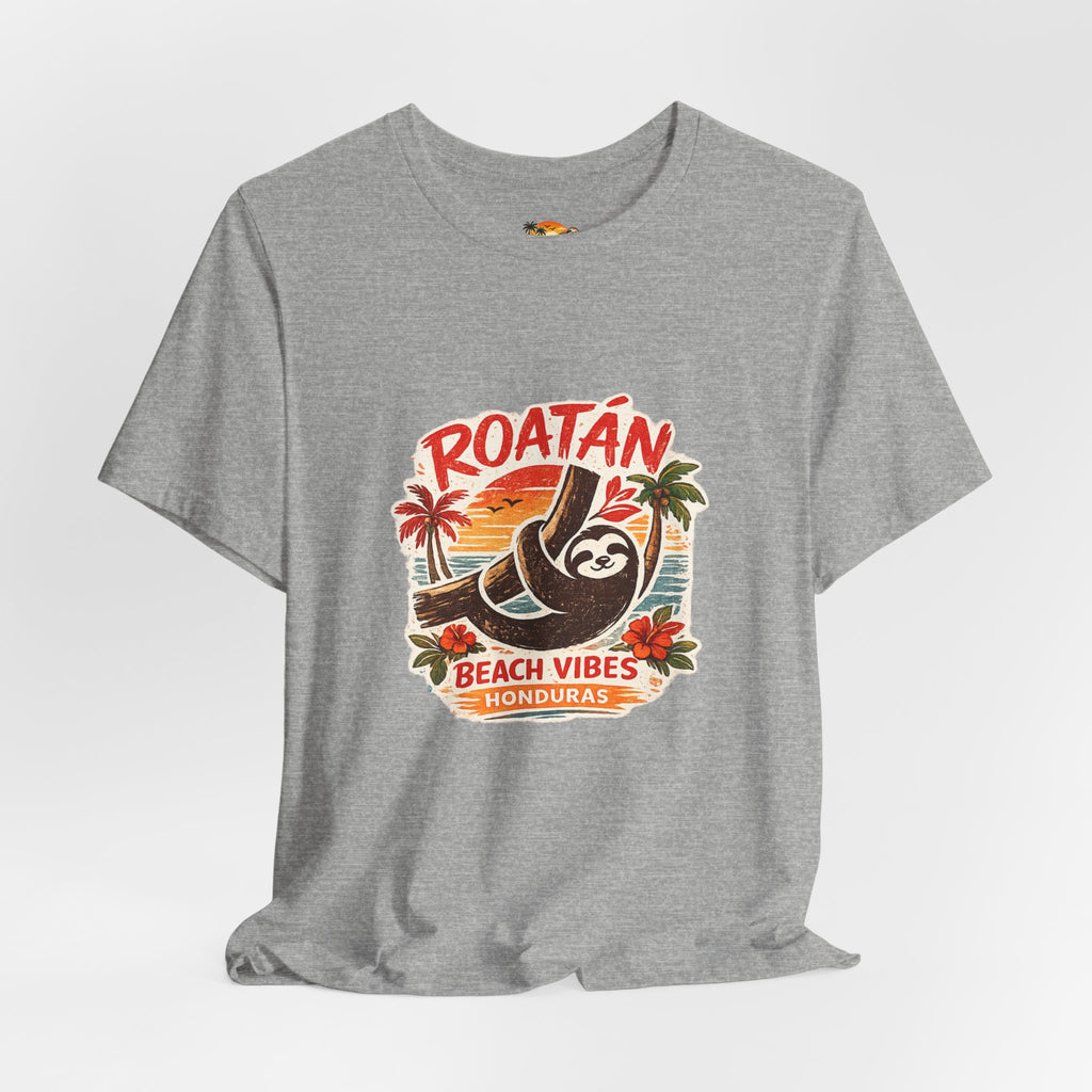 Roatán Beach Vibes Tee — Honduras Sloth Tropical Vacation T-Shirt