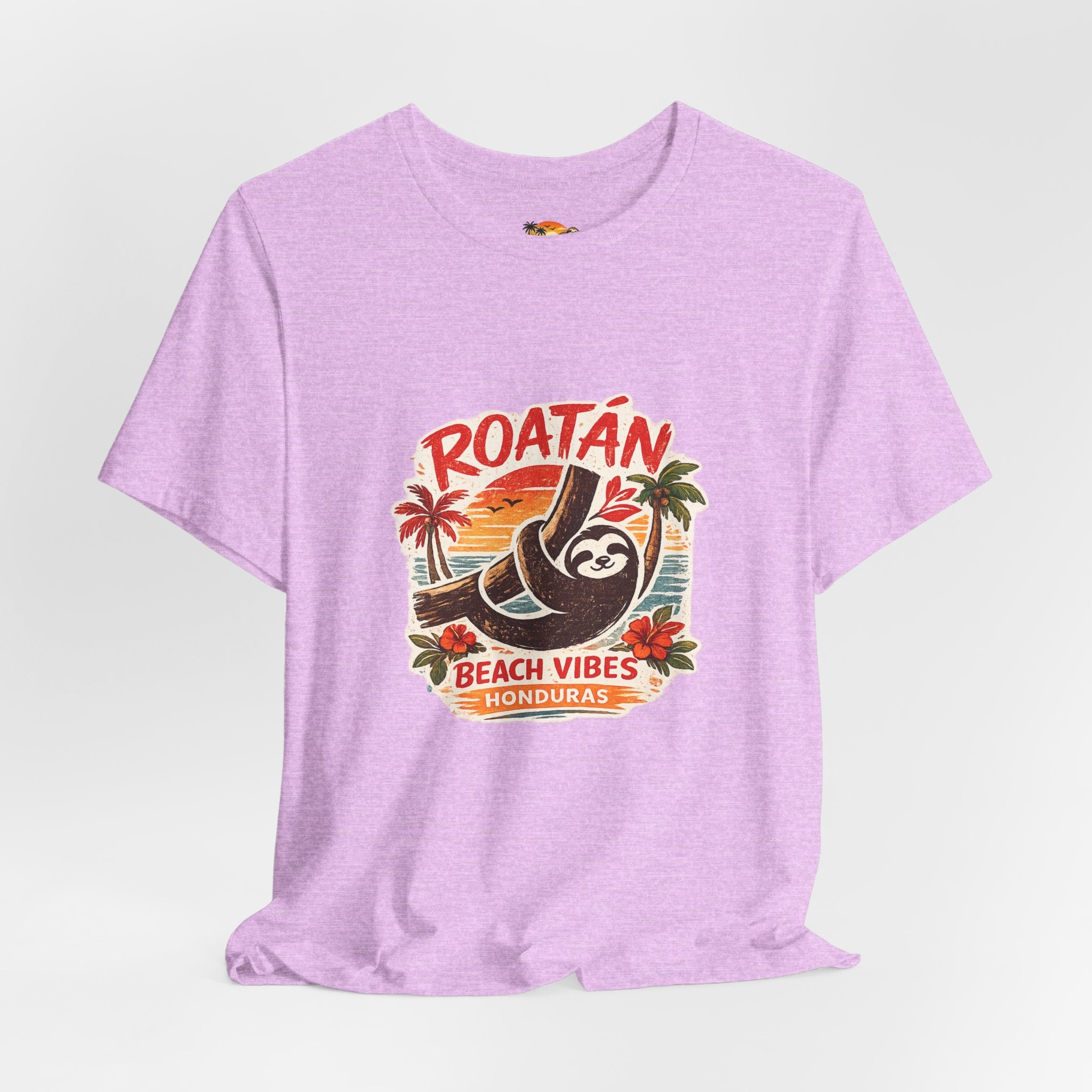 Roatán Beach Vibes Tee — Honduras Sloth Tropical Vacation T-Shirt
