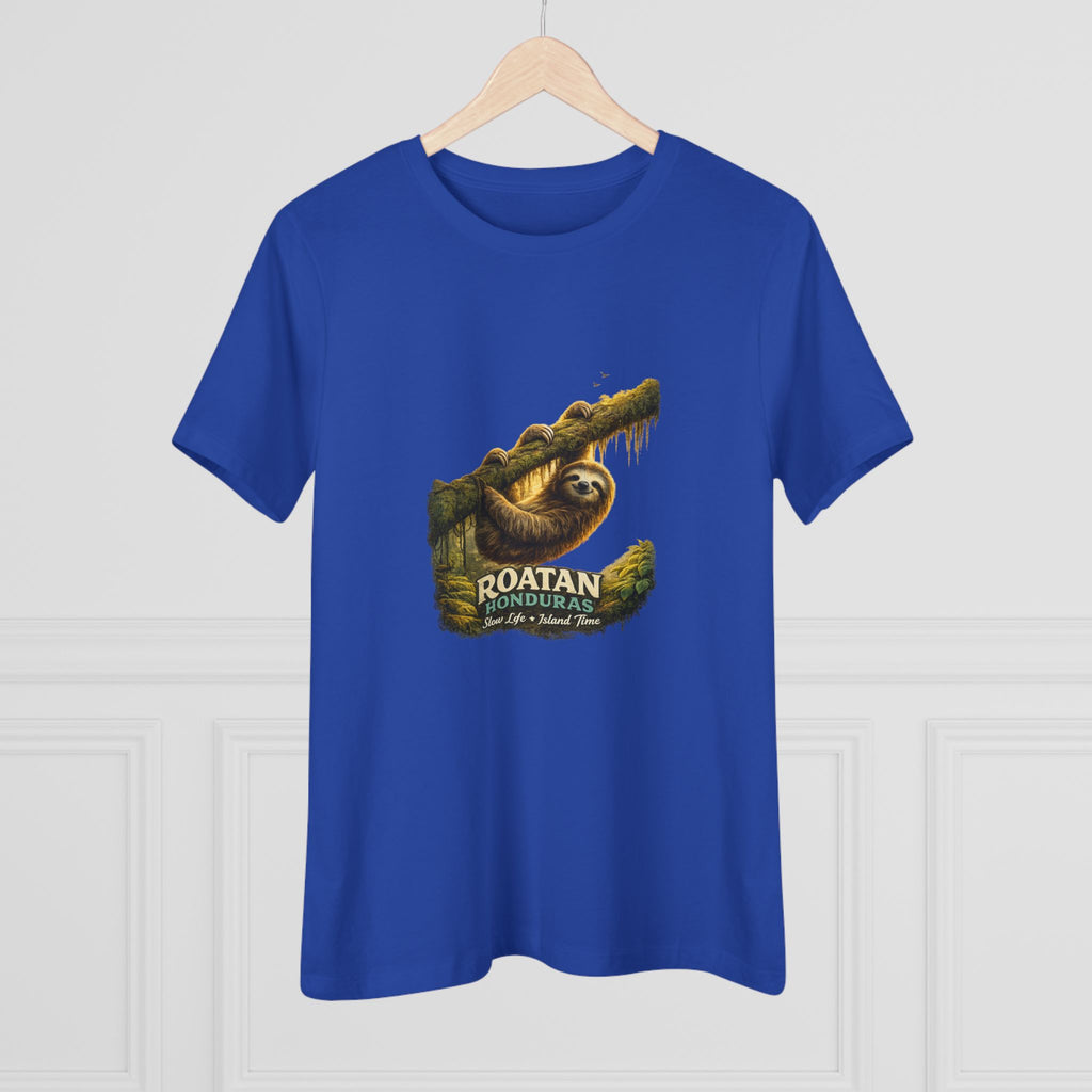 Roatan Sloth Graphic Tee - Women's Travel Souvenir T-Shirt