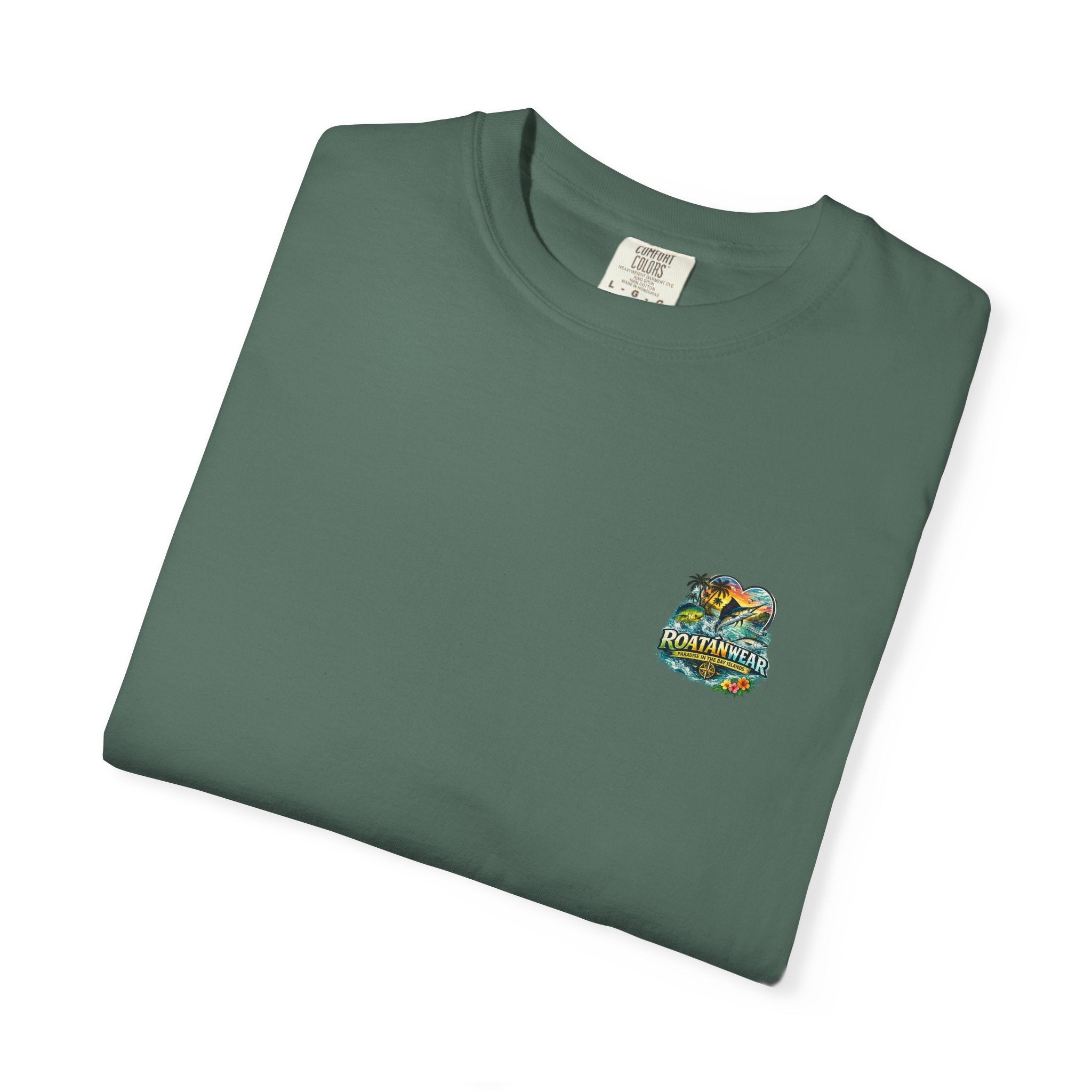 Roatan Beach T-Shirt — Tropical Dolphin Sunset Tee