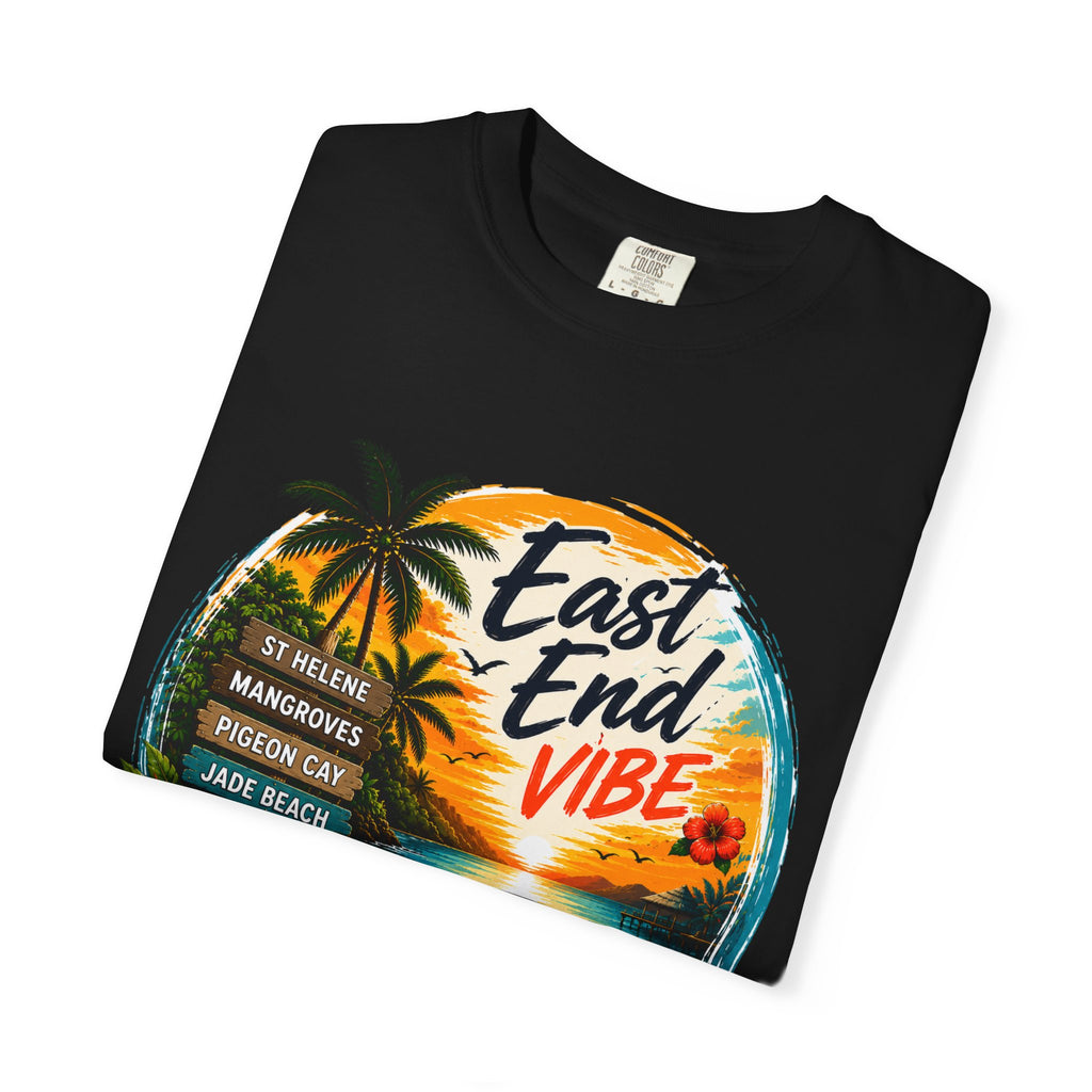East End Vibe Beach T-Shirt — Tropical Palm Sunset Graphic Tee