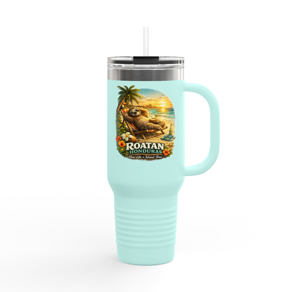 Roatan Honduras Tropical Sloth 40oz Insulated Travel Mug