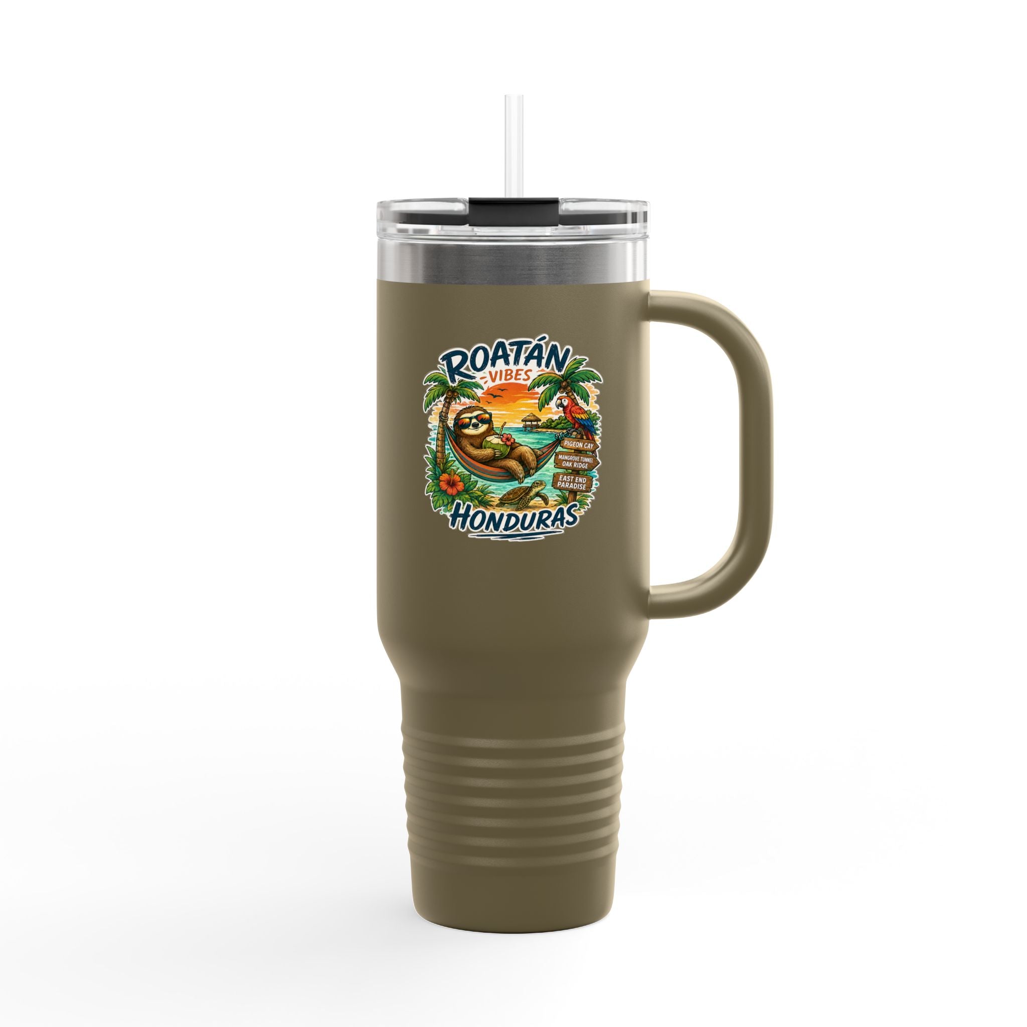 Roatán Honduras Travel Mug — 40oz Insulated Beach Vacation Tumbler