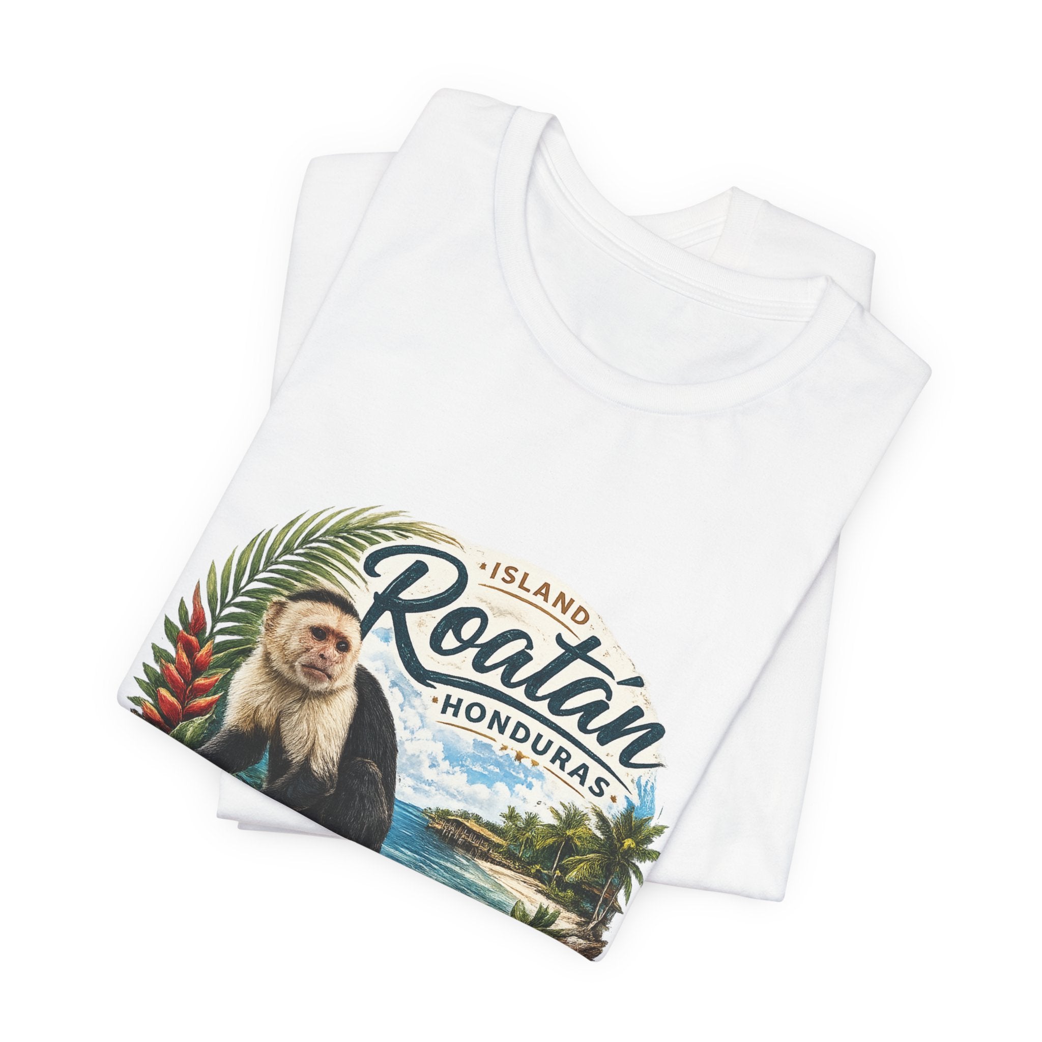 Roatán Honduras Vacation T‑Shirt — Tropical Island Monkey Souvenir