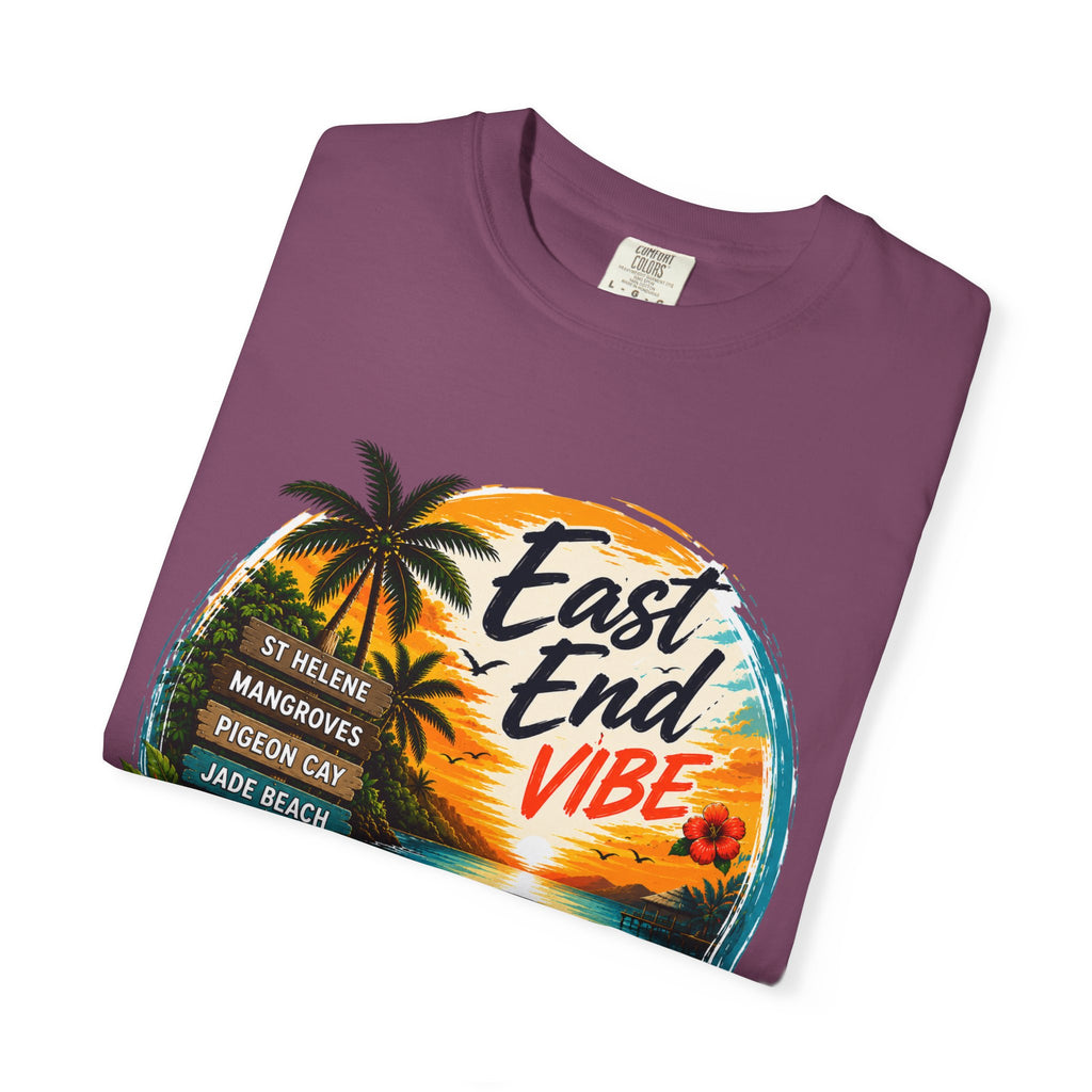 East End Vibe Beach T-Shirt — Tropical Palm Sunset Graphic Tee