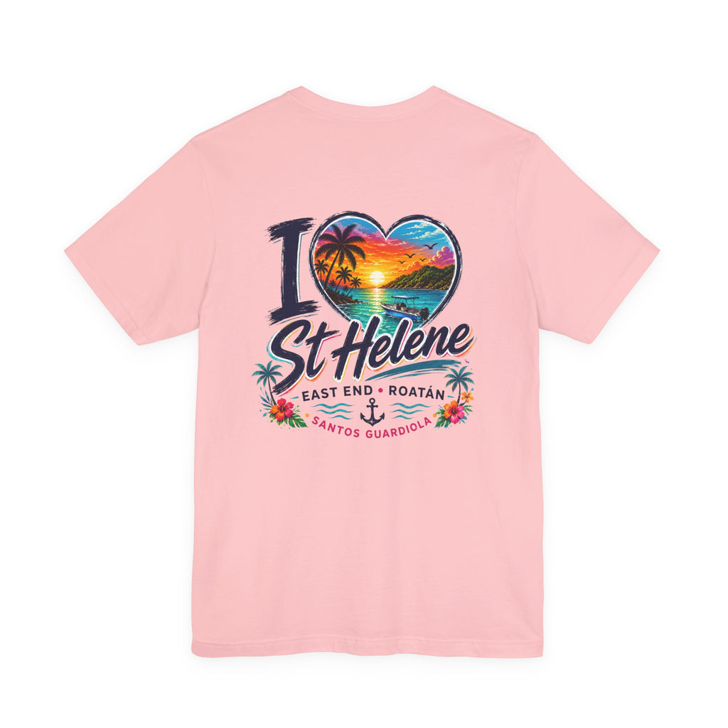 I  St Helene Sunset Beach T-Shirt — East End Roatán Vacation Tee