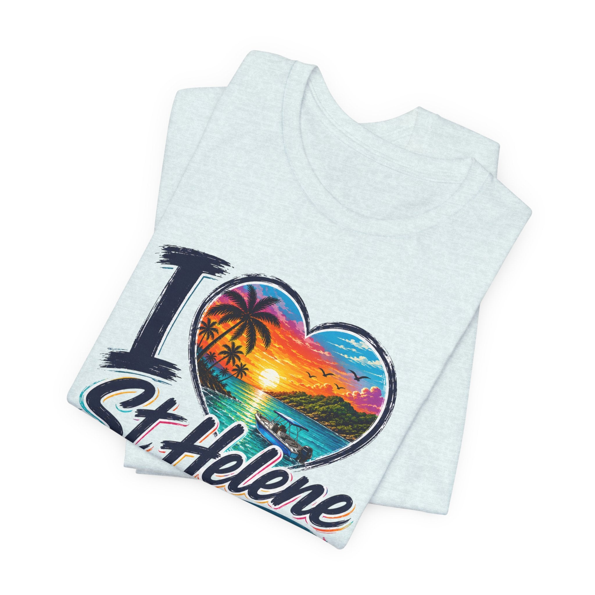 I  St Helene Sunset Beach T-Shirt — East End Roatán Vacation Tee
