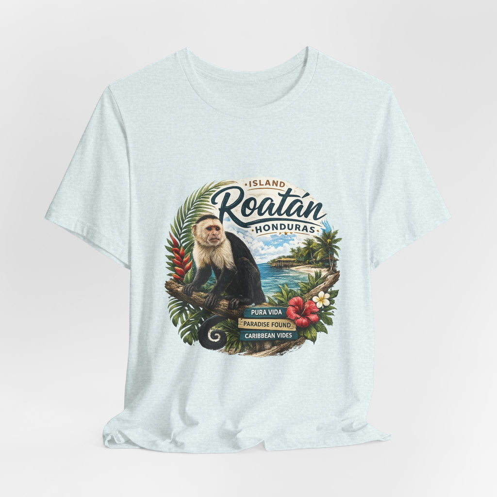 Roatán Honduras Vacation T‑Shirt — Tropical Island Monkey Souvenir