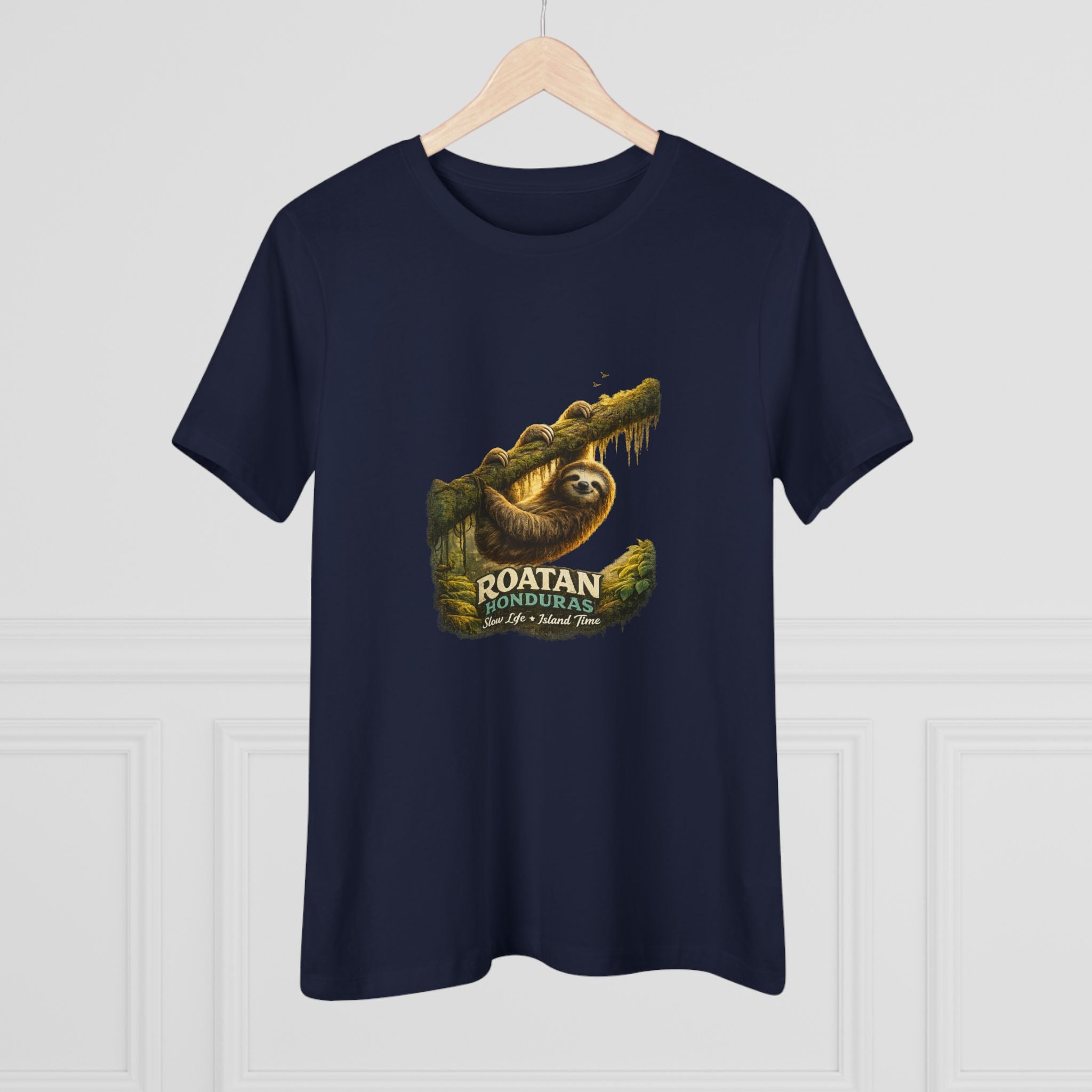 Roatan Sloth Graphic Tee - Women's Travel Souvenir T-Shirt
