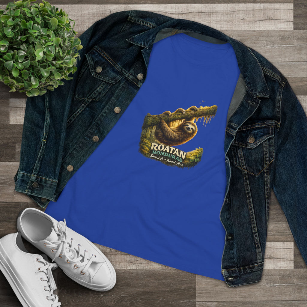 Roatan Sloth Graphic Tee - Women's Travel Souvenir T-Shirt