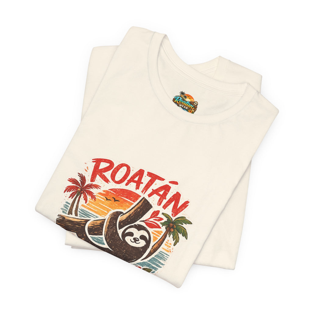 Roatán Beach Vibes Tee — Honduras Sloth Tropical Vacation T-Shirt