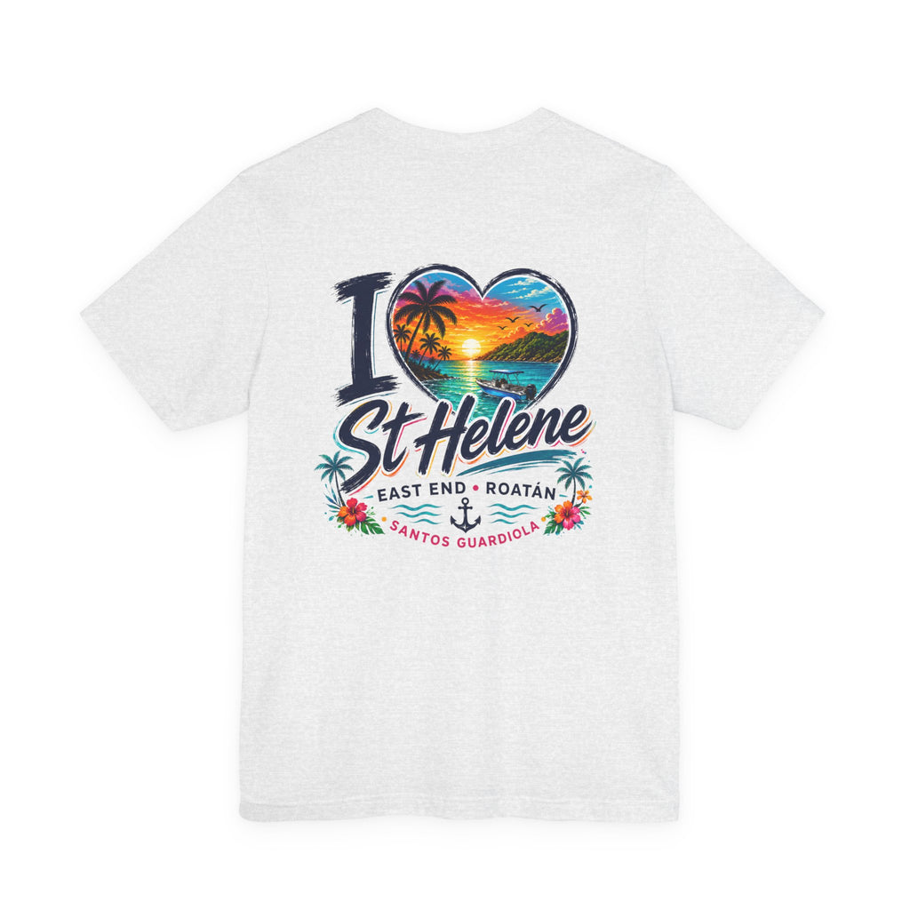 I  St Helene Sunset Beach T-Shirt — East End Roatán Vacation Tee