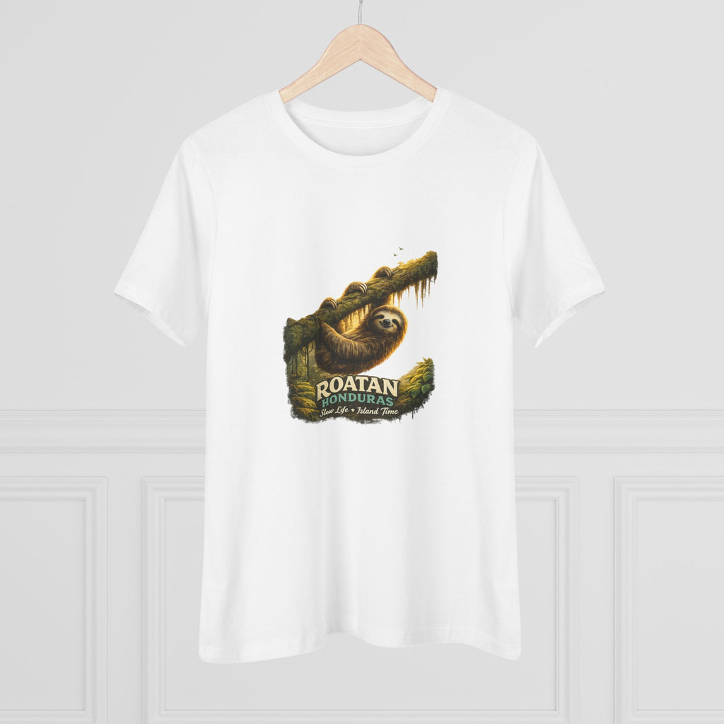 Roatan Sloth Graphic Tee - Women's Travel Souvenir T-Shirt