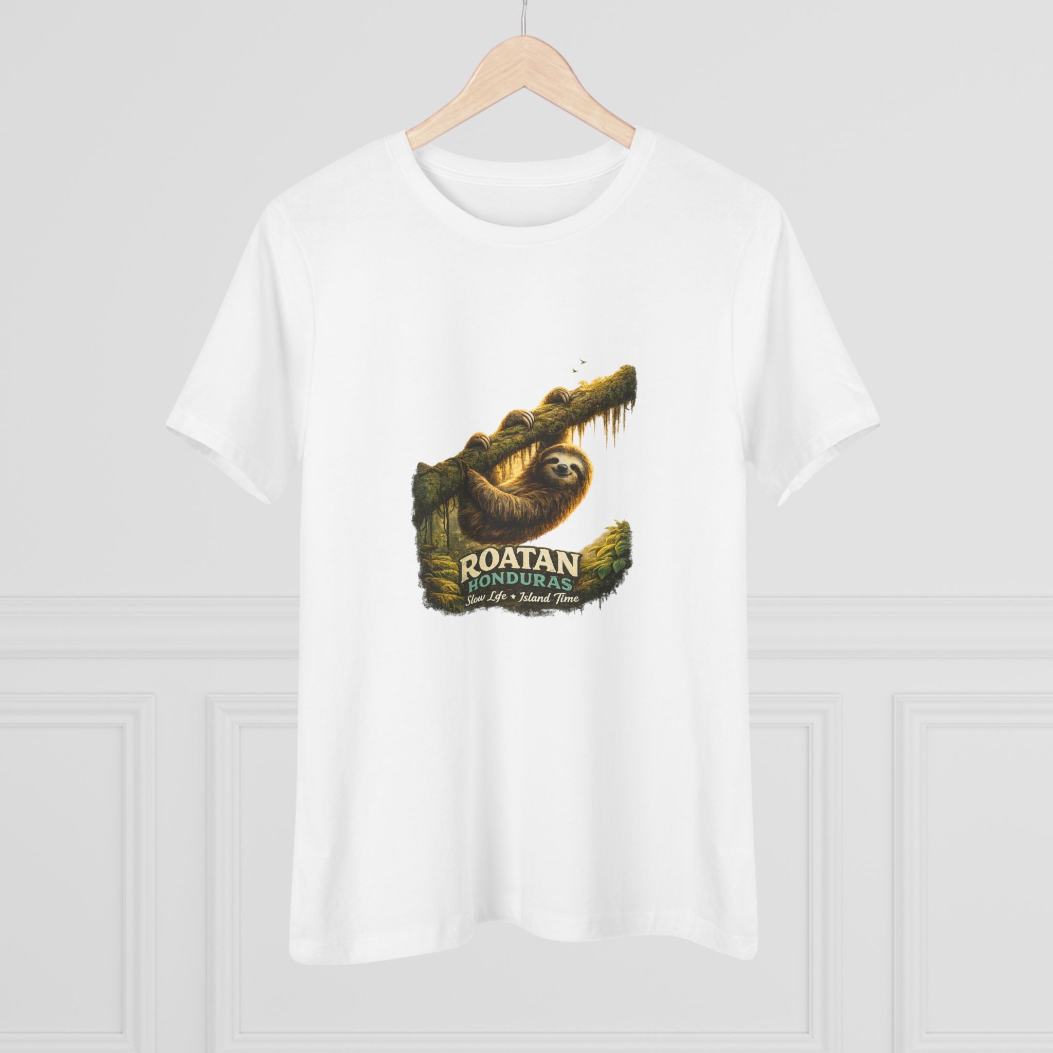 Roatan Sloth Graphic Tee - Women's Travel Souvenir T-Shirt