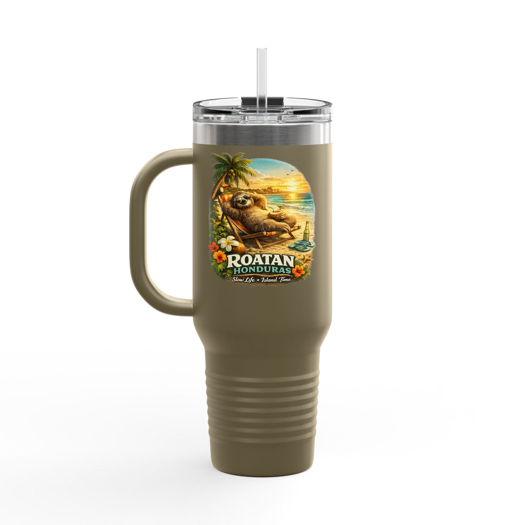 Roatan Honduras Tropical Sloth 40oz Insulated Travel Mug
