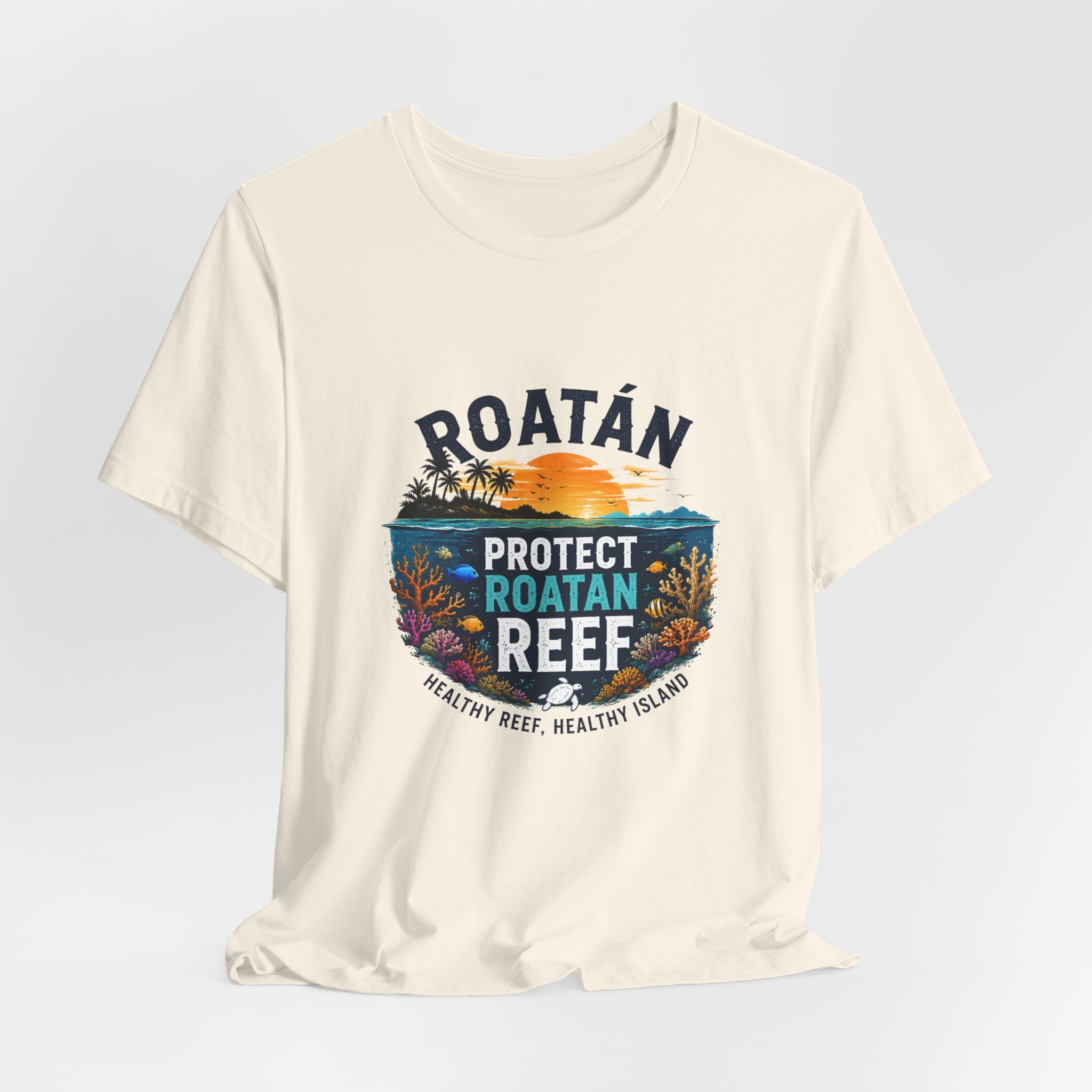 Roatán Protect Reef T-Shirt — Save the Coral, Tropical Island Tee