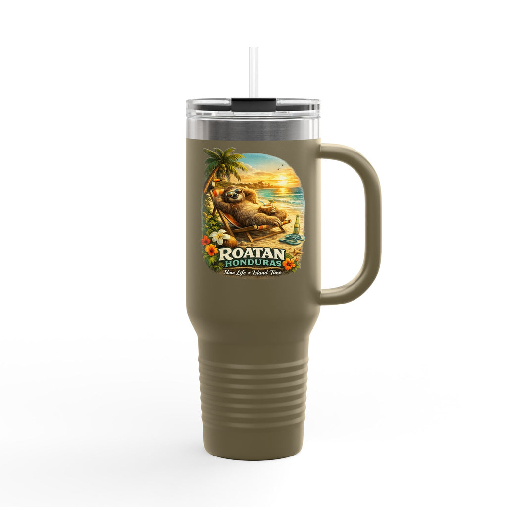 Roatan Honduras Tropical Sloth 40oz Insulated Travel Mug