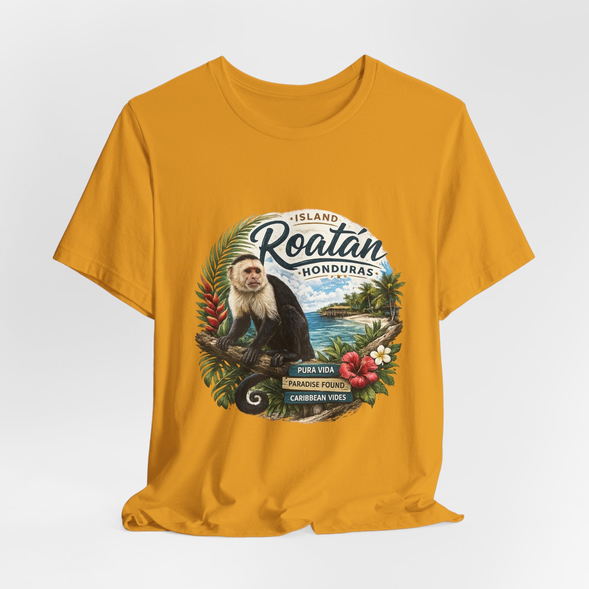 Roatán Honduras Vacation T‑Shirt — Tropical Island Monkey Souvenir