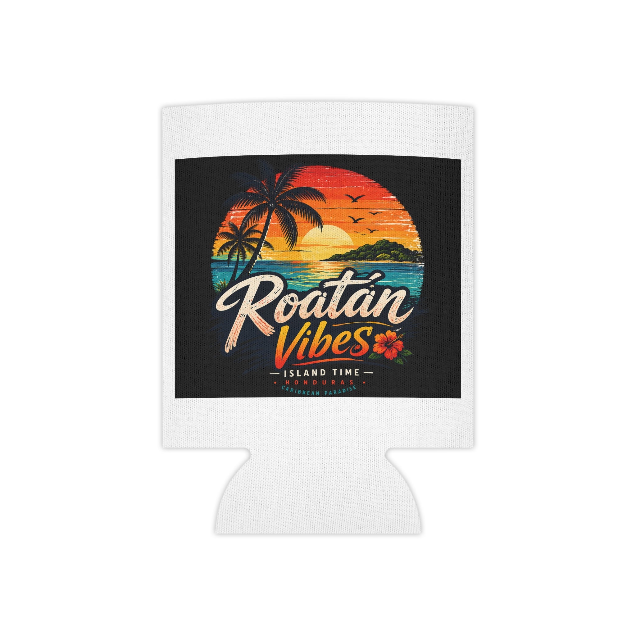 Roatán Vibes Can Cooler – Tropical Sunset Beach Drink Holder