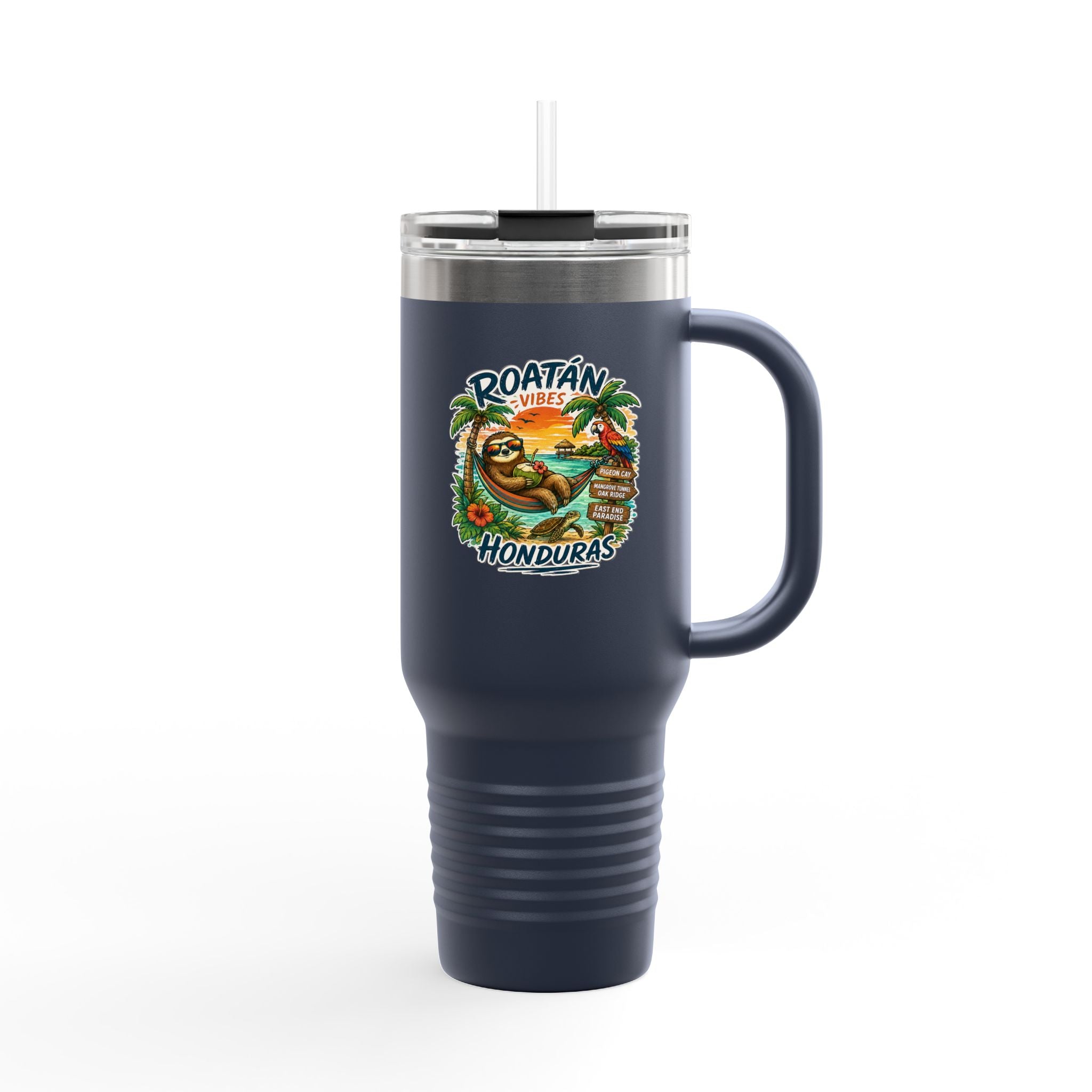 Roatán Honduras Travel Mug — 40oz Insulated Beach Vacation Tumbler