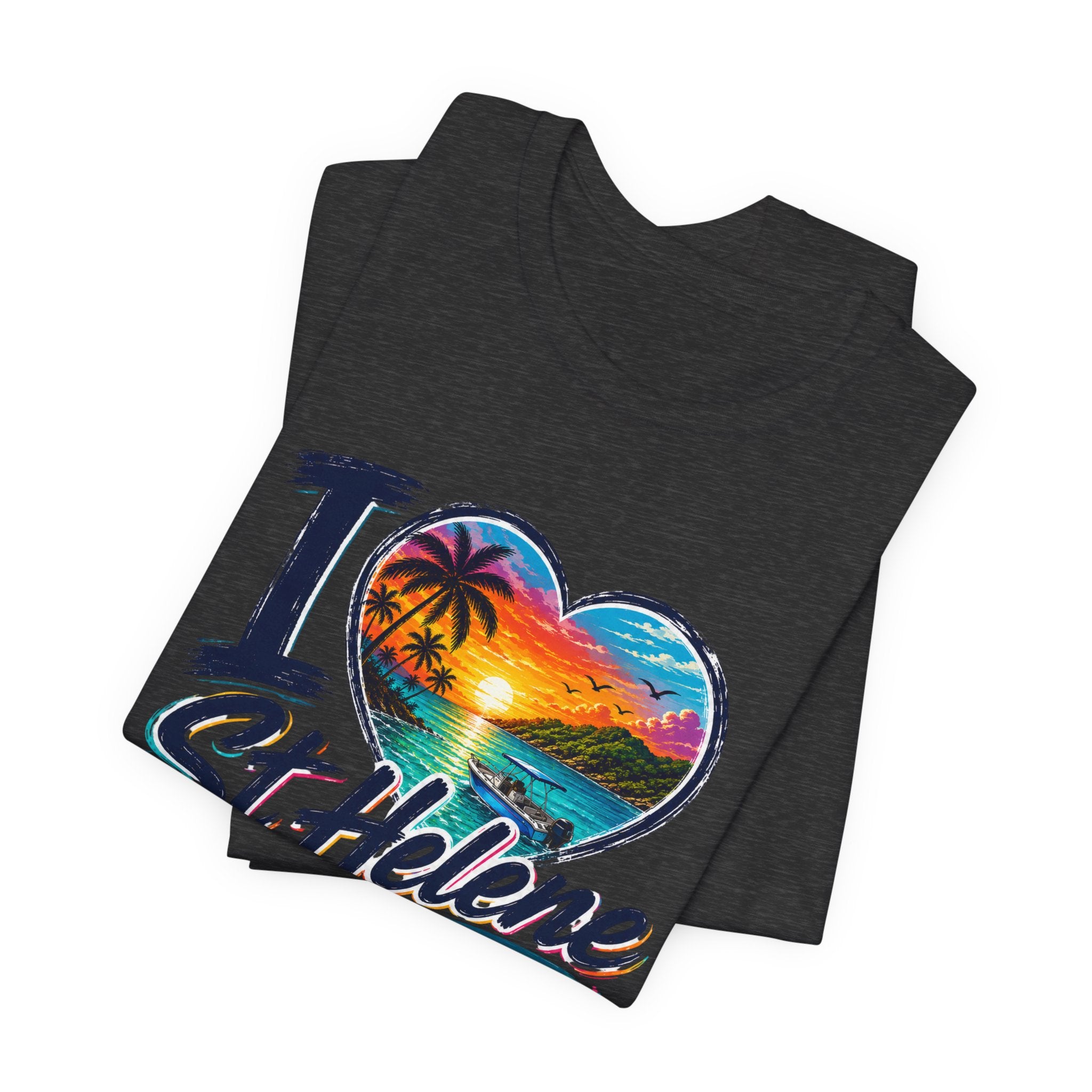 I  St Helene Sunset Beach T-Shirt — East End Roatán Vacation Tee